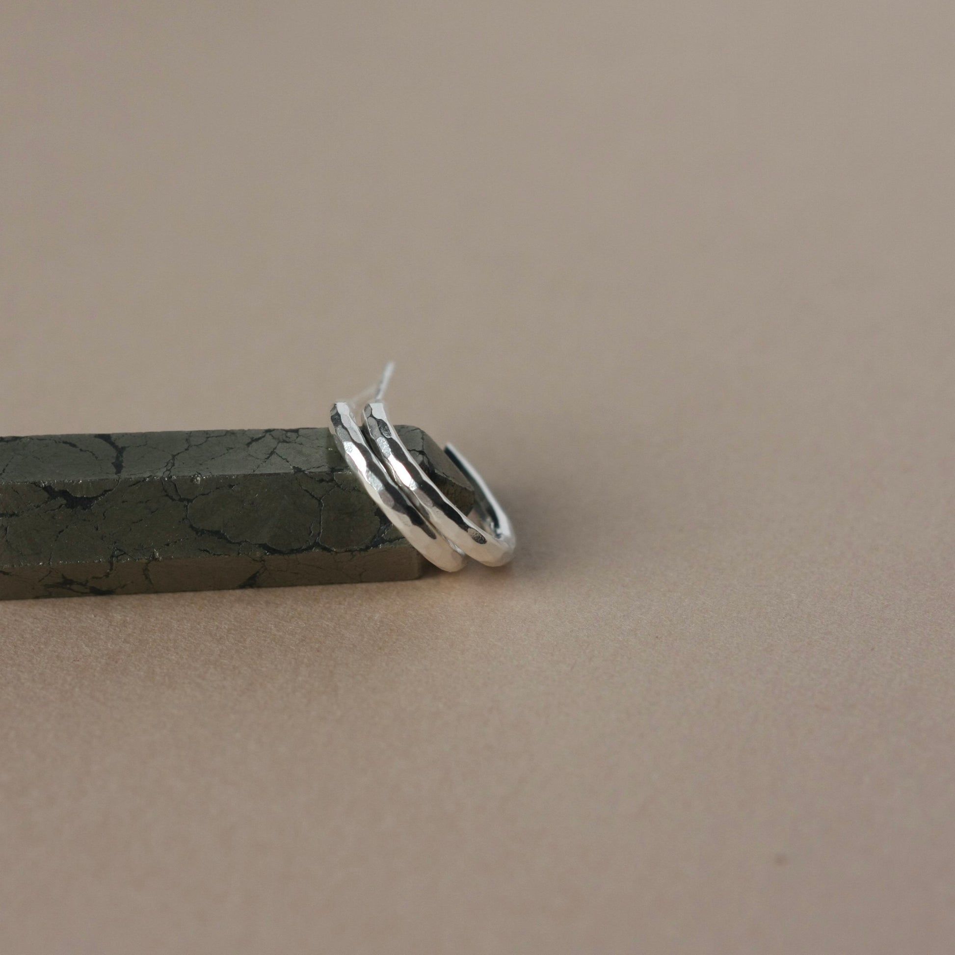 Small Hammered Sterling Silver Everyday Hoops