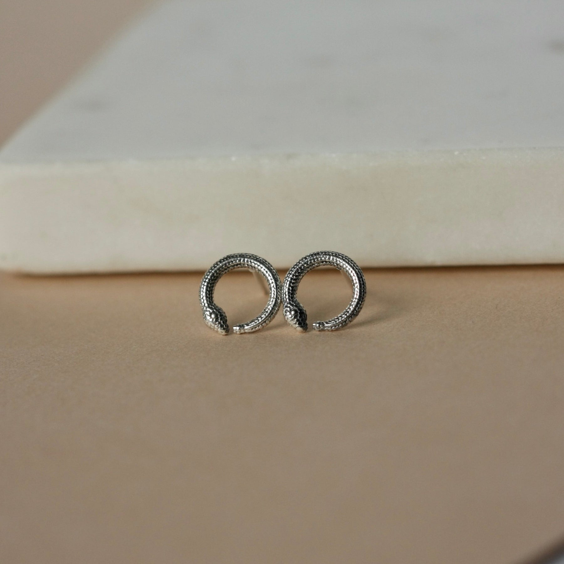 Sterling Silver Snake Studs