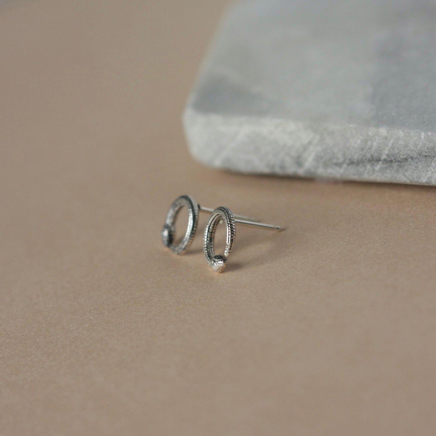 Sterling Silver Snake Studs