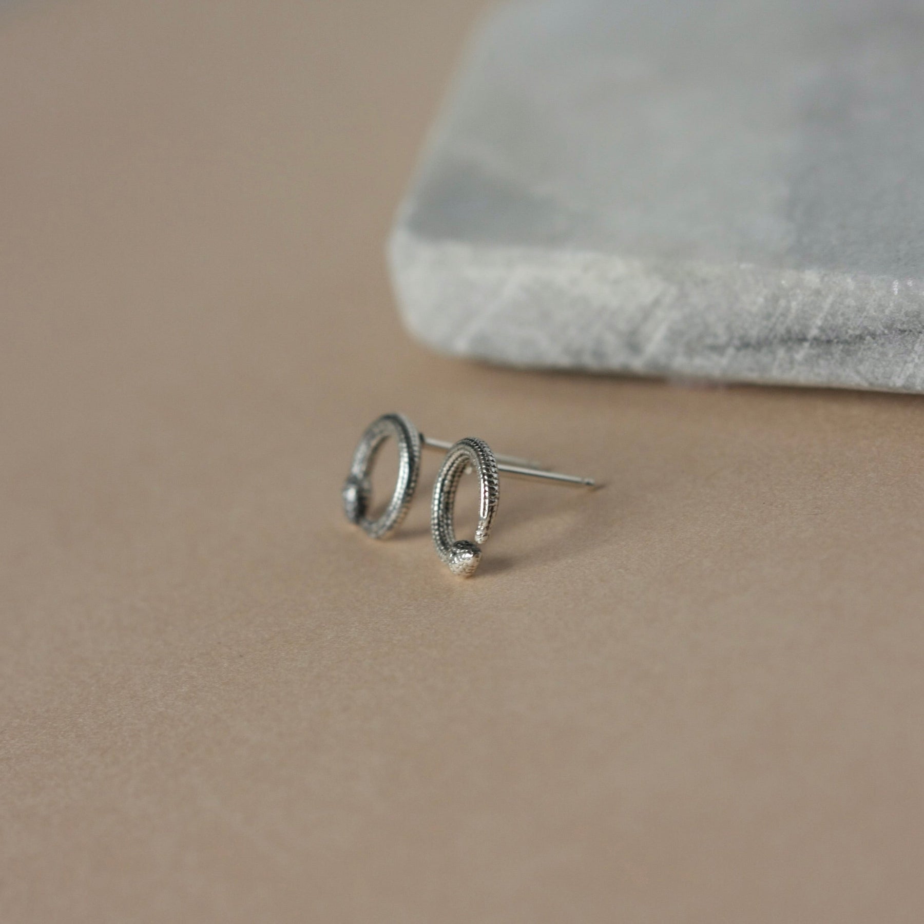 Sterling Silver Snake Studs