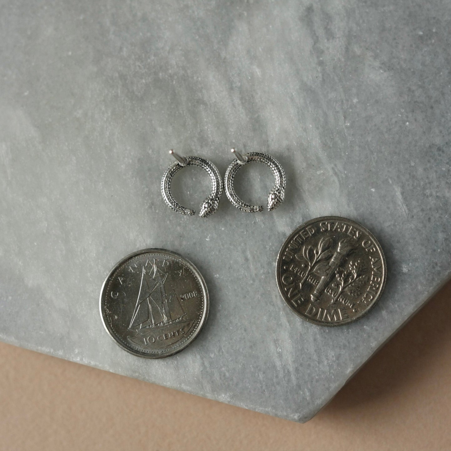 Sterling Silver Snake Studs