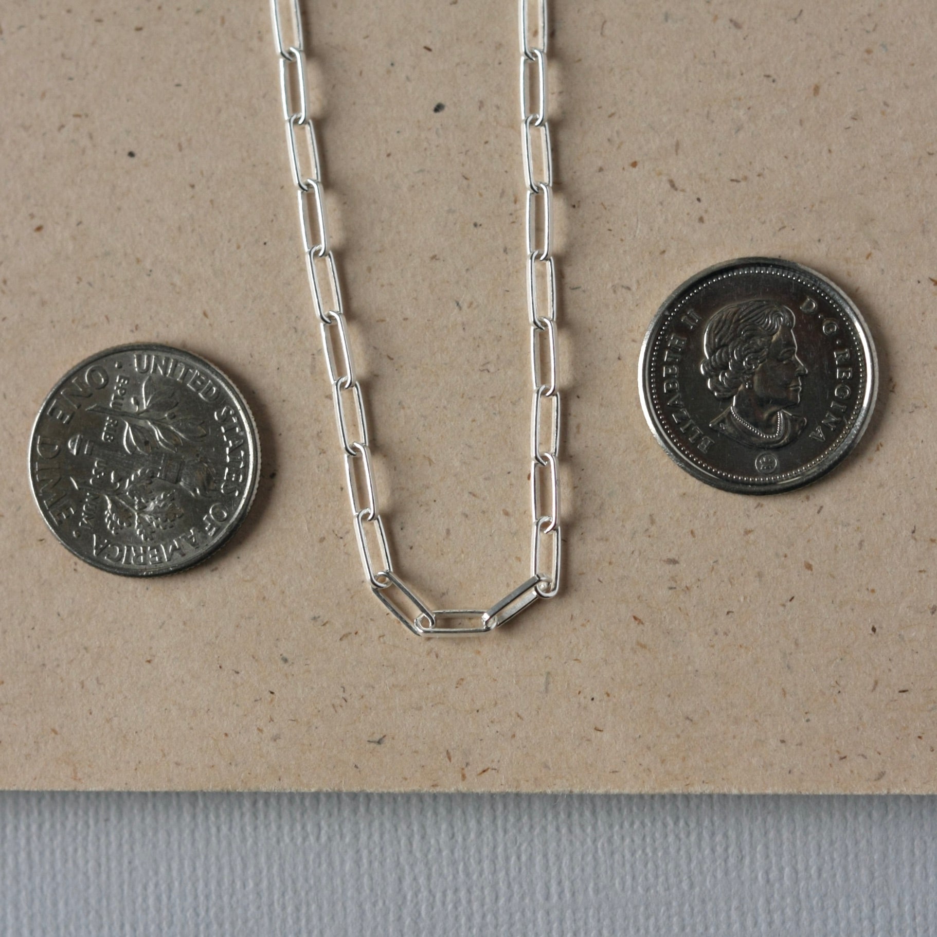Small Silver Paper Clip Chain Necklace