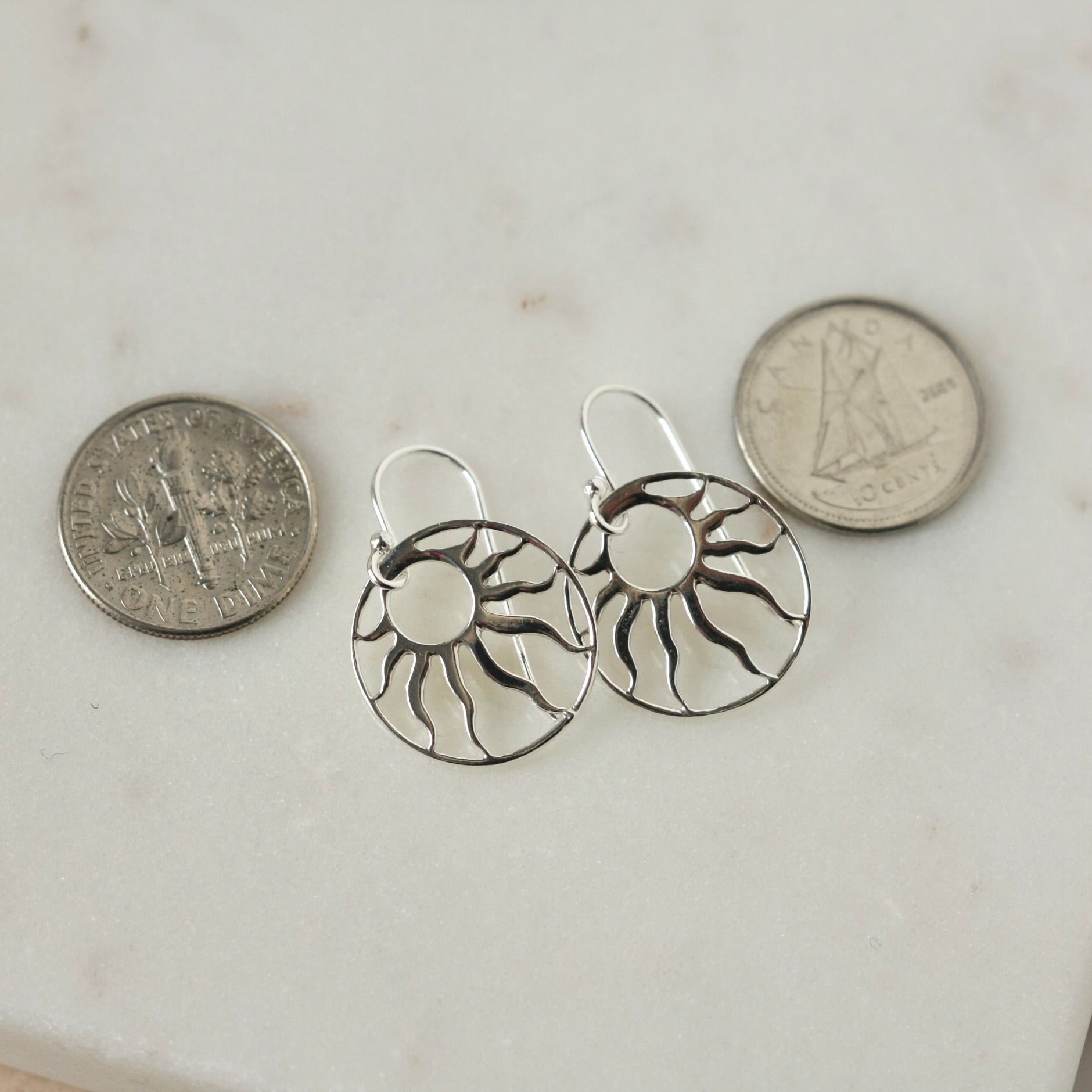 Sterling Silver Sunburst Earrings