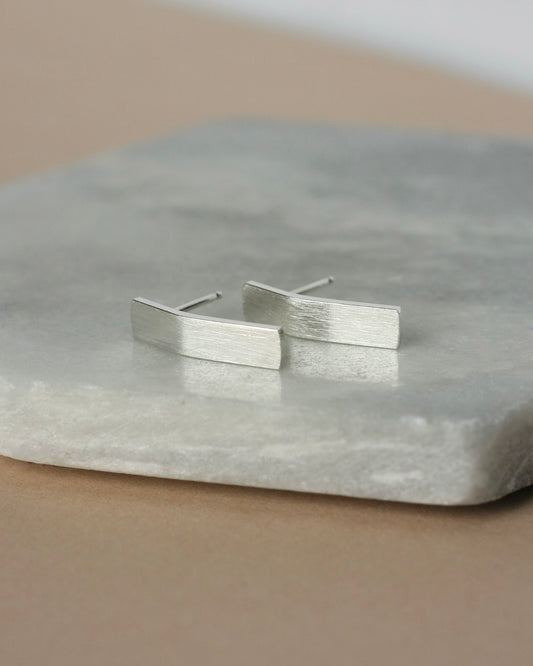 Sterling Silver Curved Bar Studs