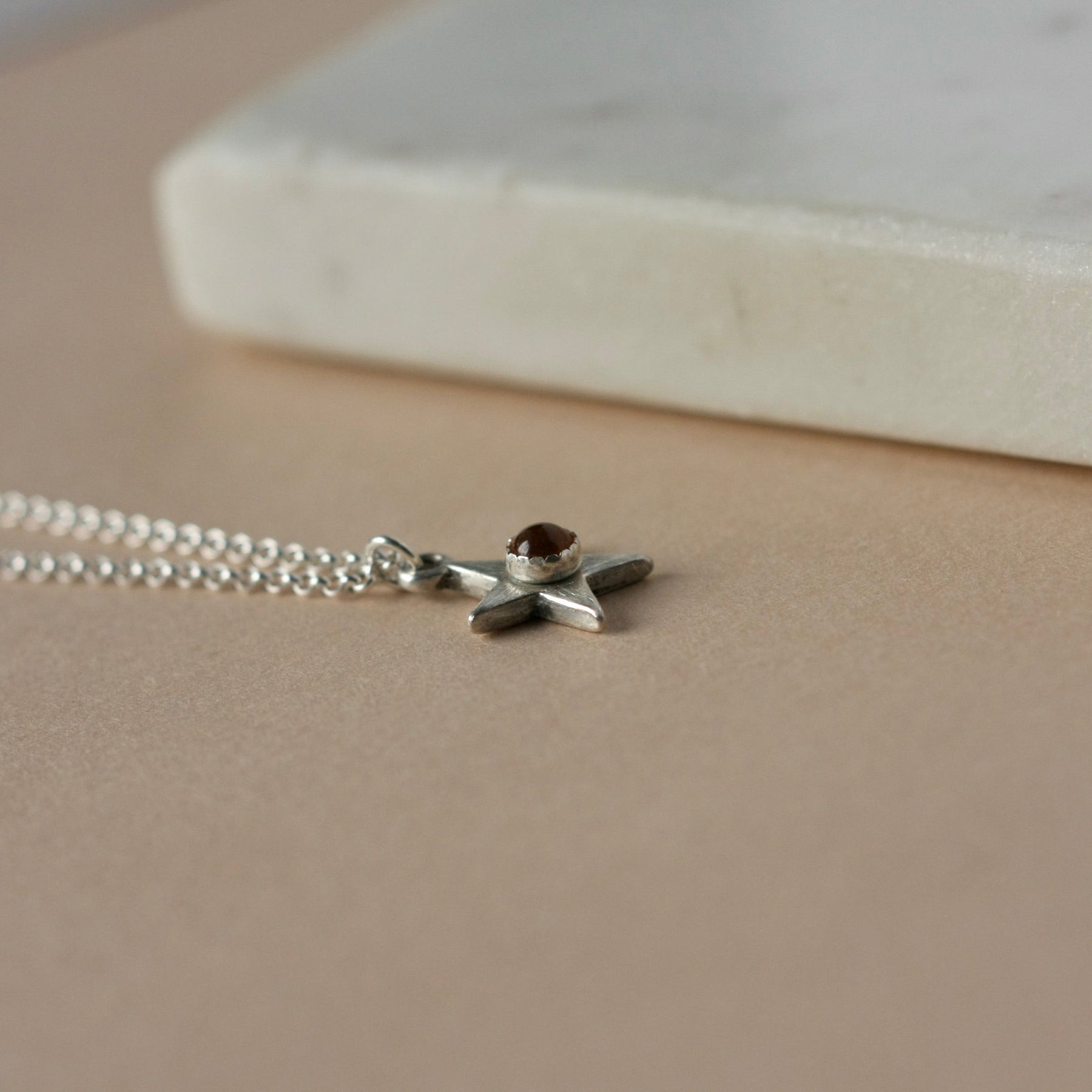 Sterling Silver Citrine Star Necklace