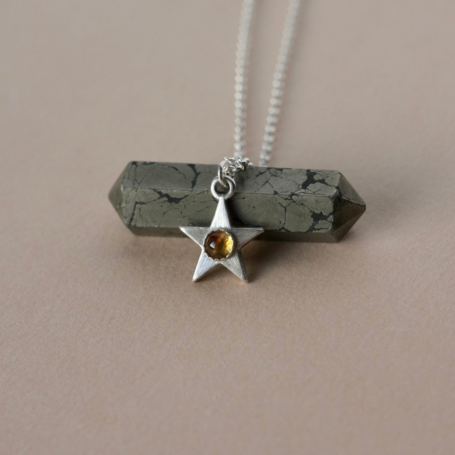 Sterling Silver Citrine Star Necklace