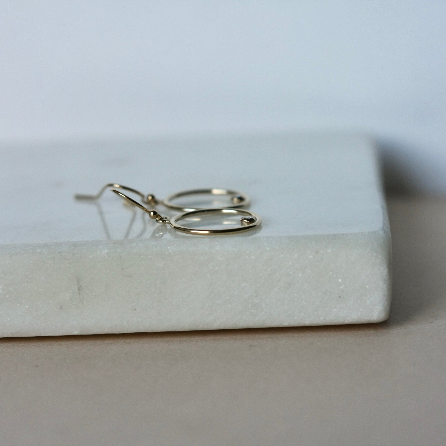 Gold Filled CZ Circle Earrings