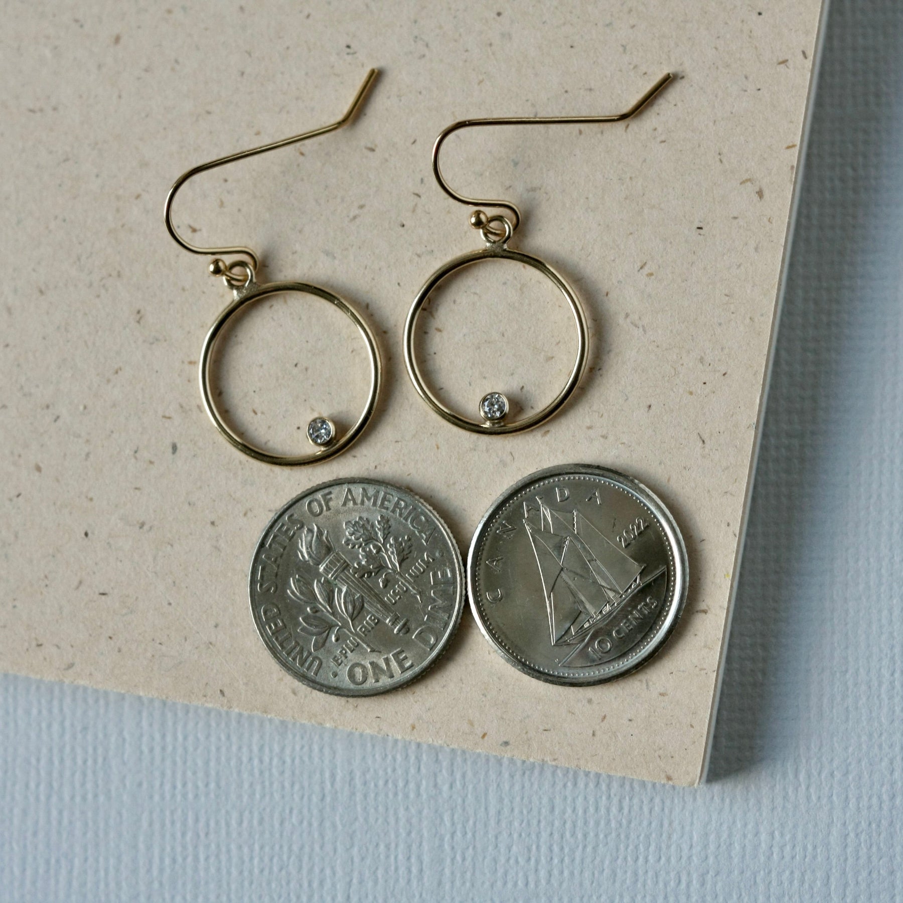 Gold Filled CZ Circle Earrings