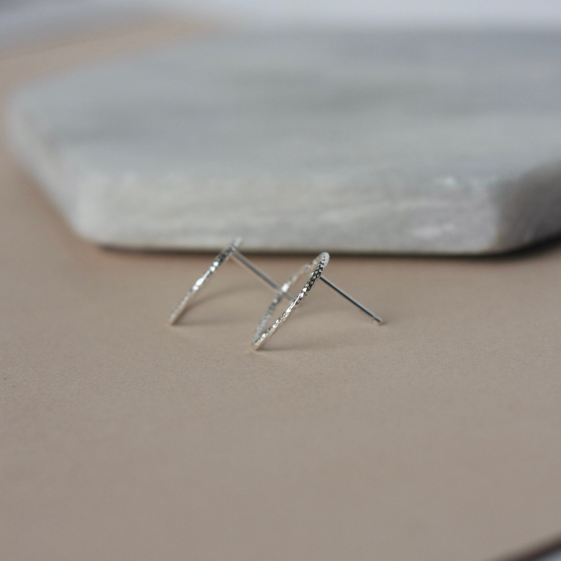 Big Sparkly Silver Heart Studs