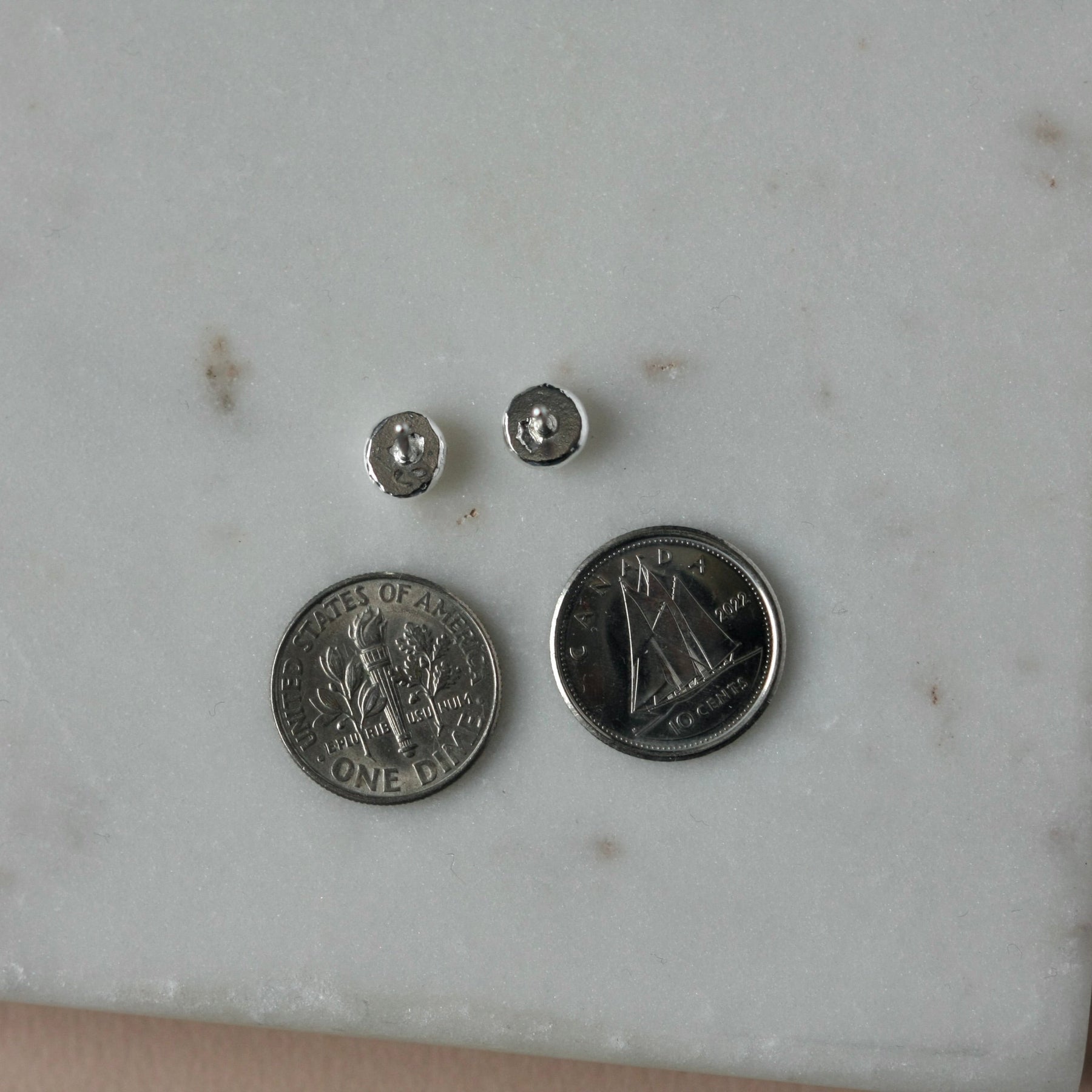 Fine Silver Pebble Studs