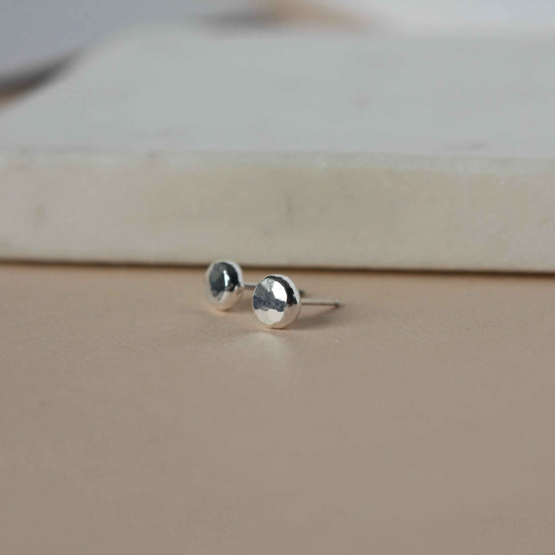 Fine Silver Pebble Studs