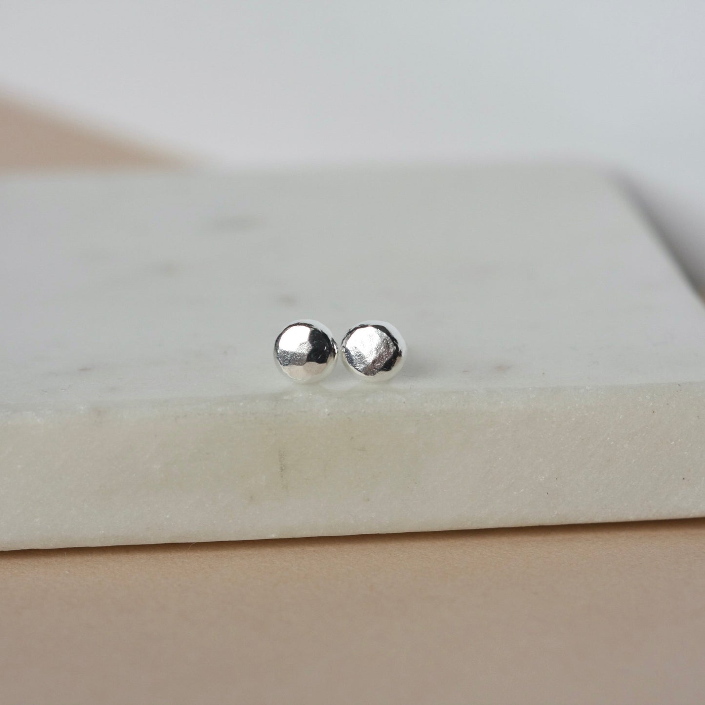 Fine Silver Pebble Studs