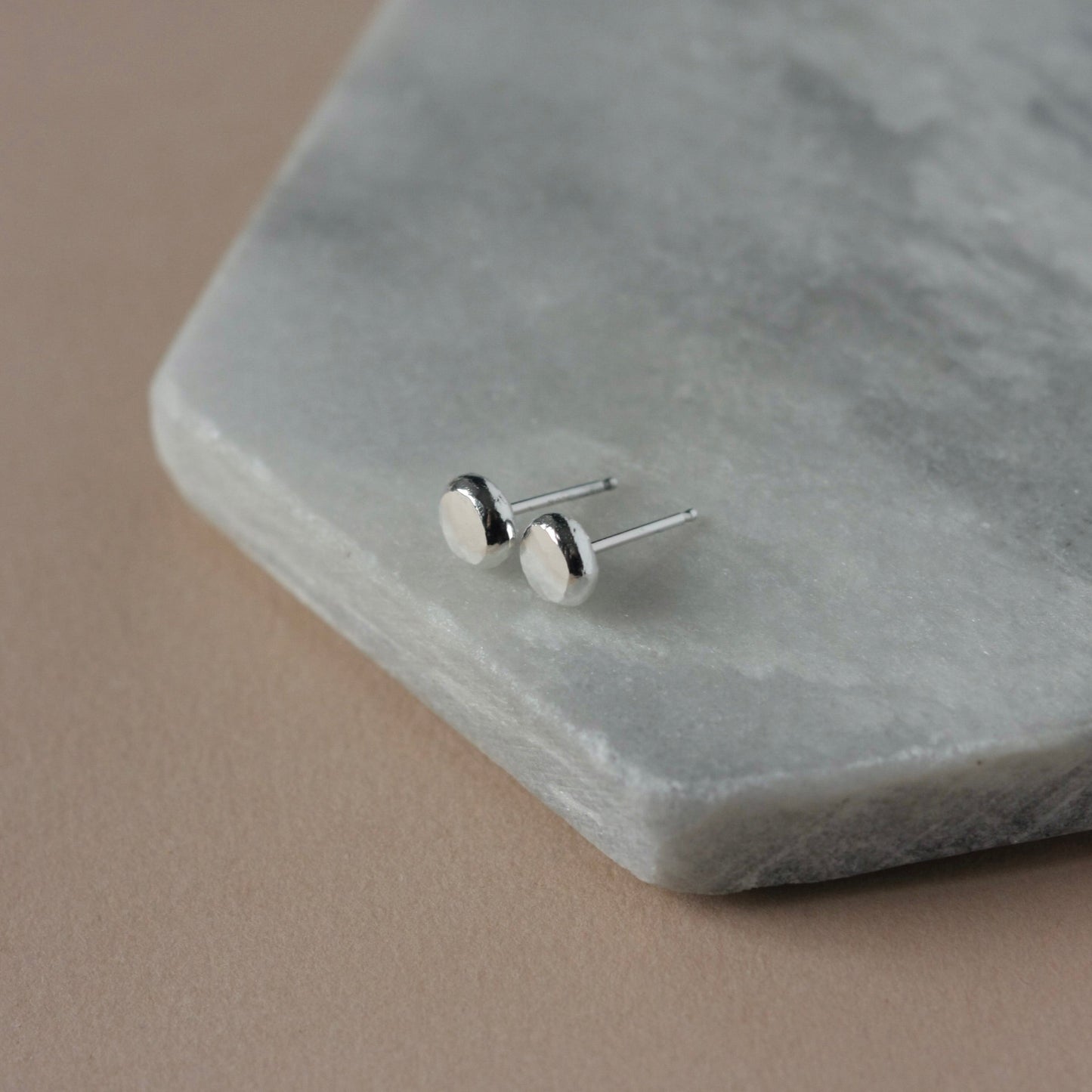 Fine Silver Pebble Studs