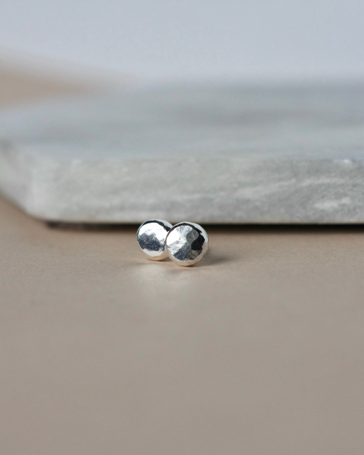 Fine Silver Pebble Studs