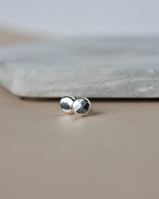 Fine Silver Pebble Studs