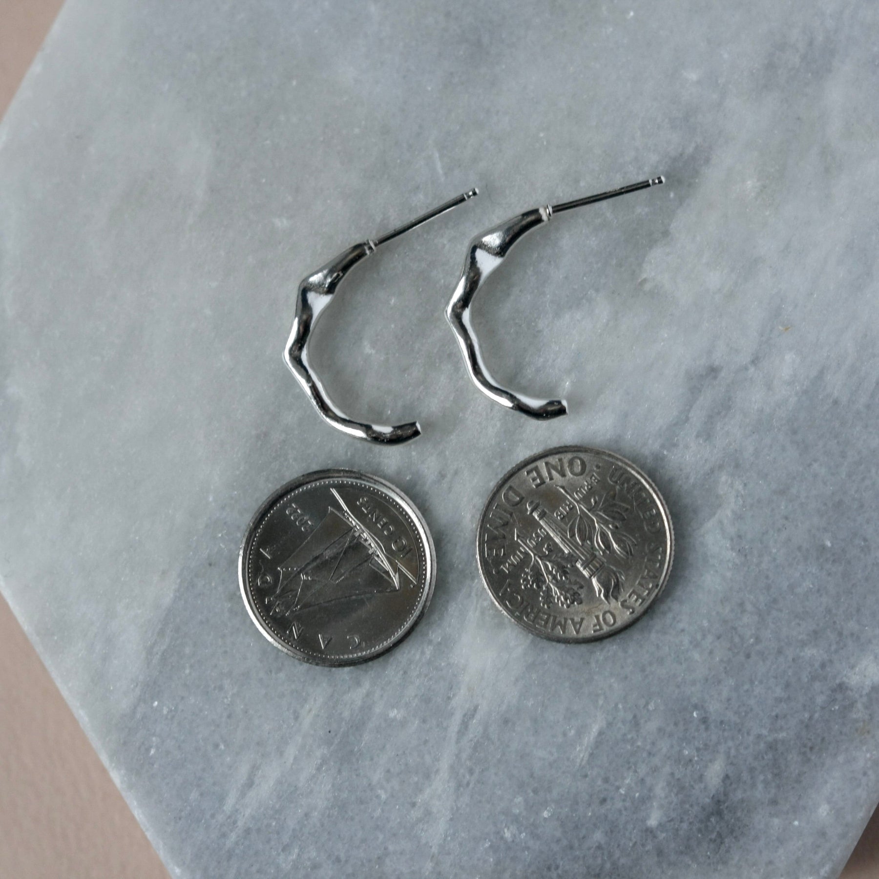 Curved Wavy Sterling Silver Bar Studs