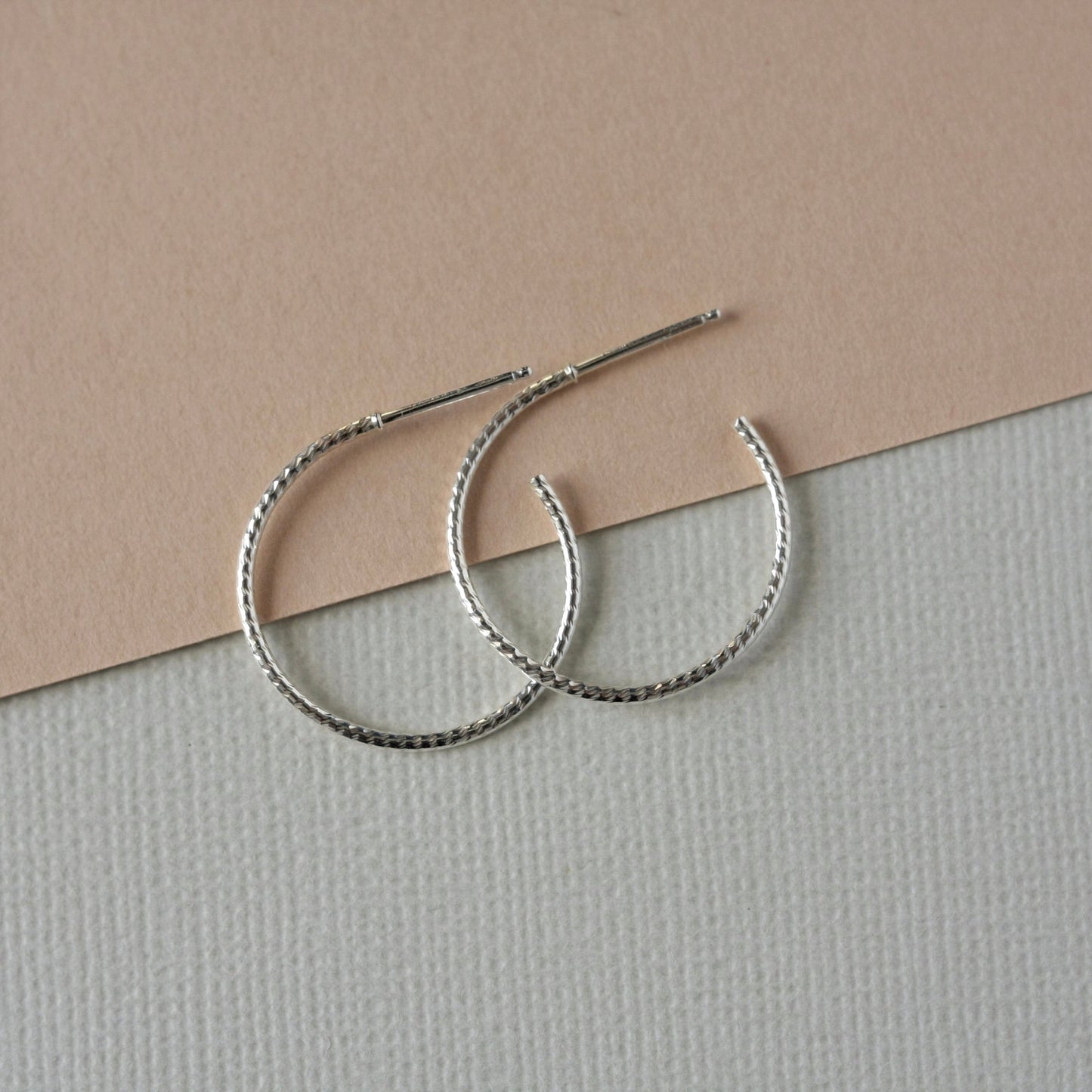Thin Sterling Silver Hoops