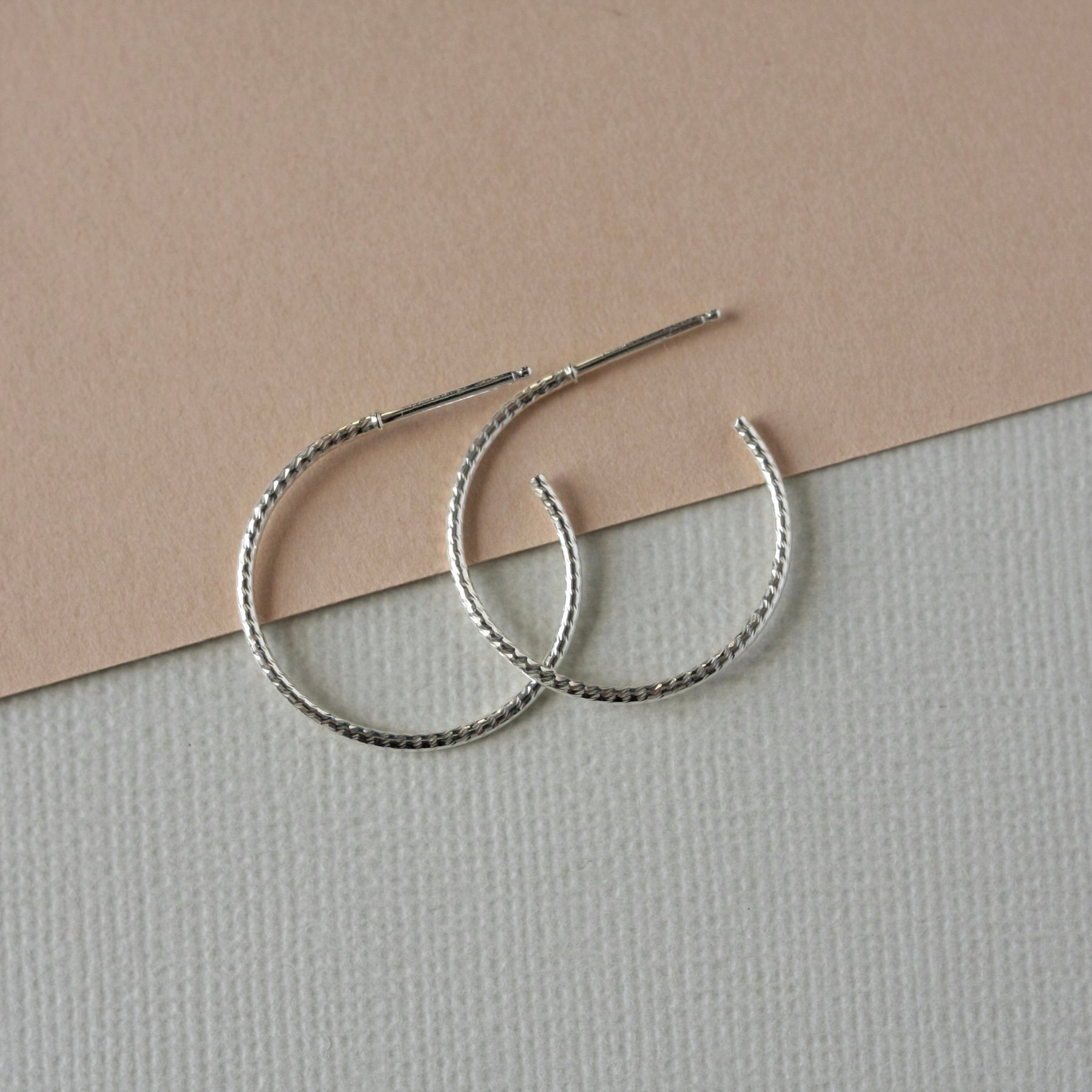 Thin Sterling Silver Hoops