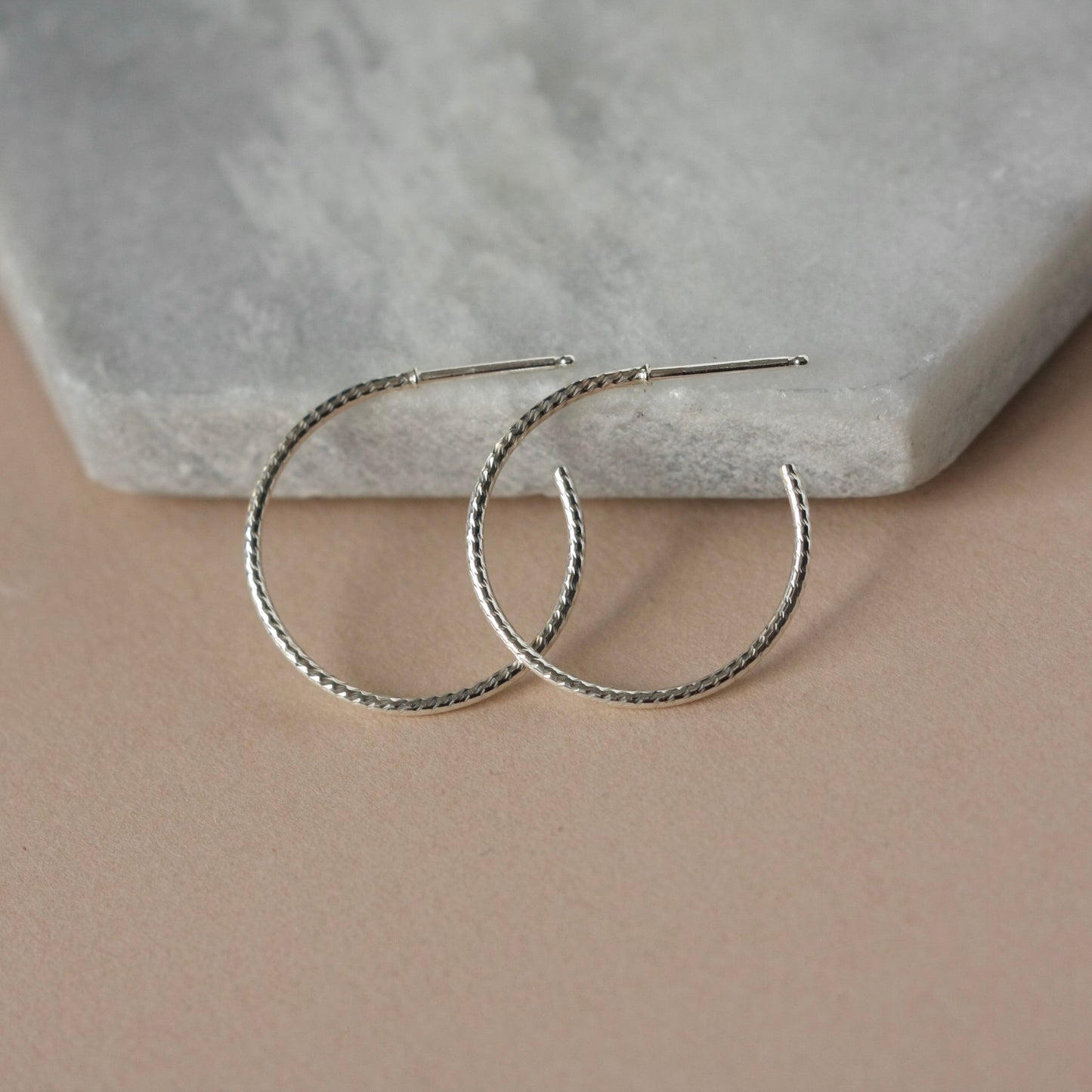 Thin Sterling Silver Hoops