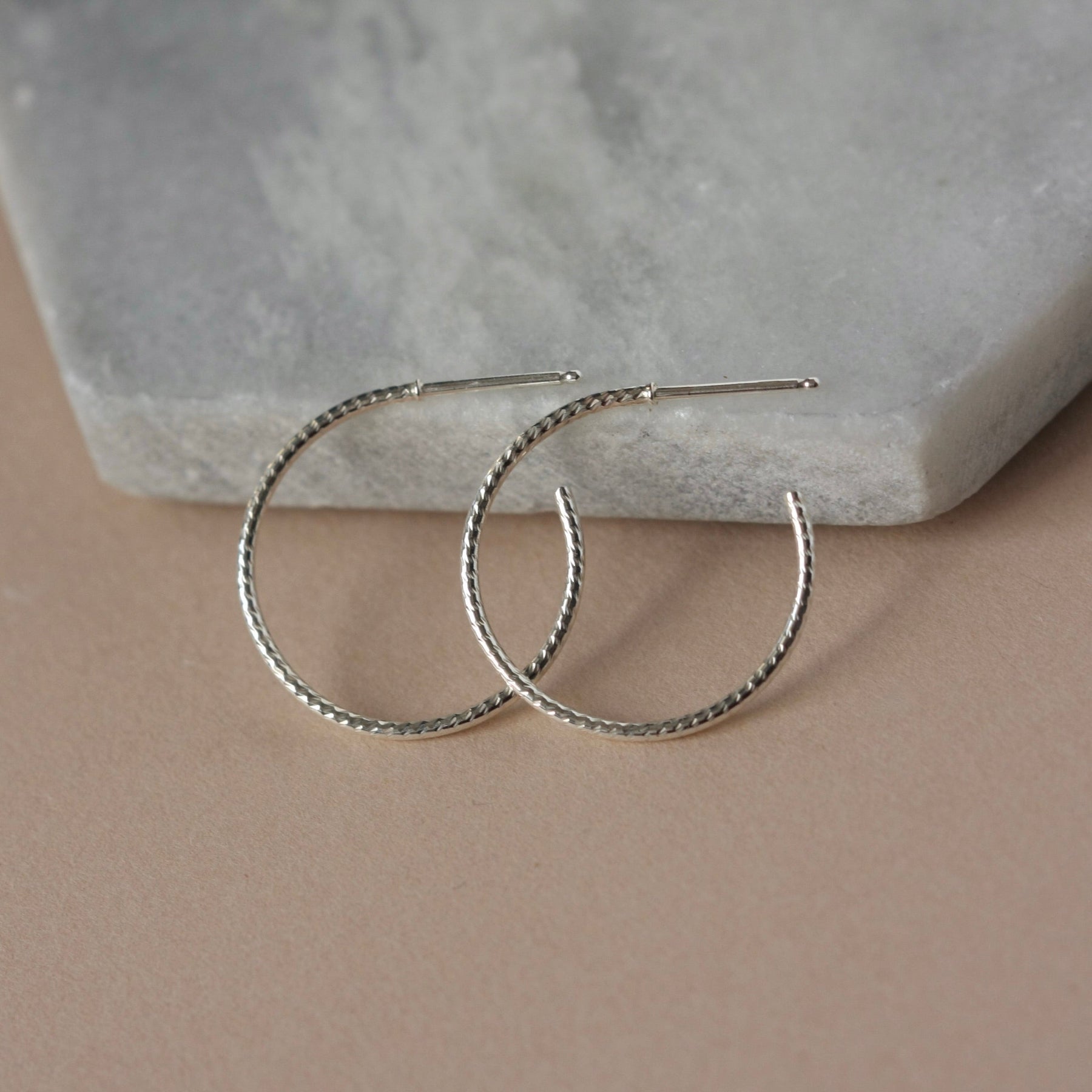 Thin Sterling Silver Hoops