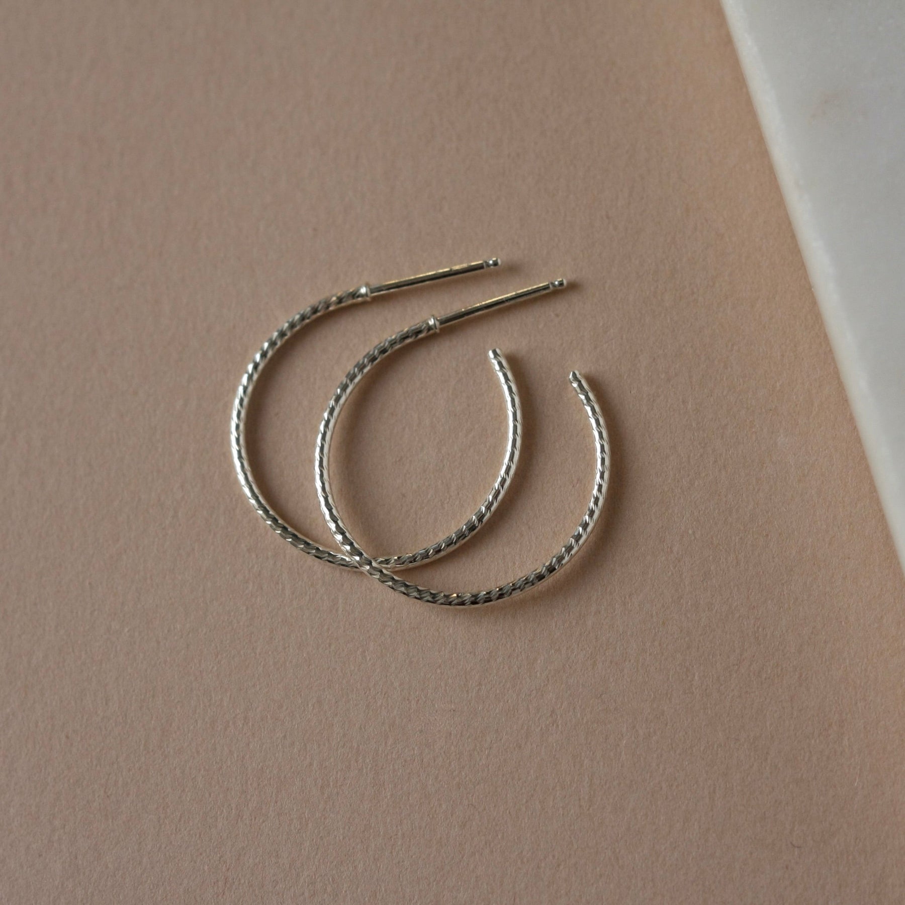 Thin Sterling Silver Hoops