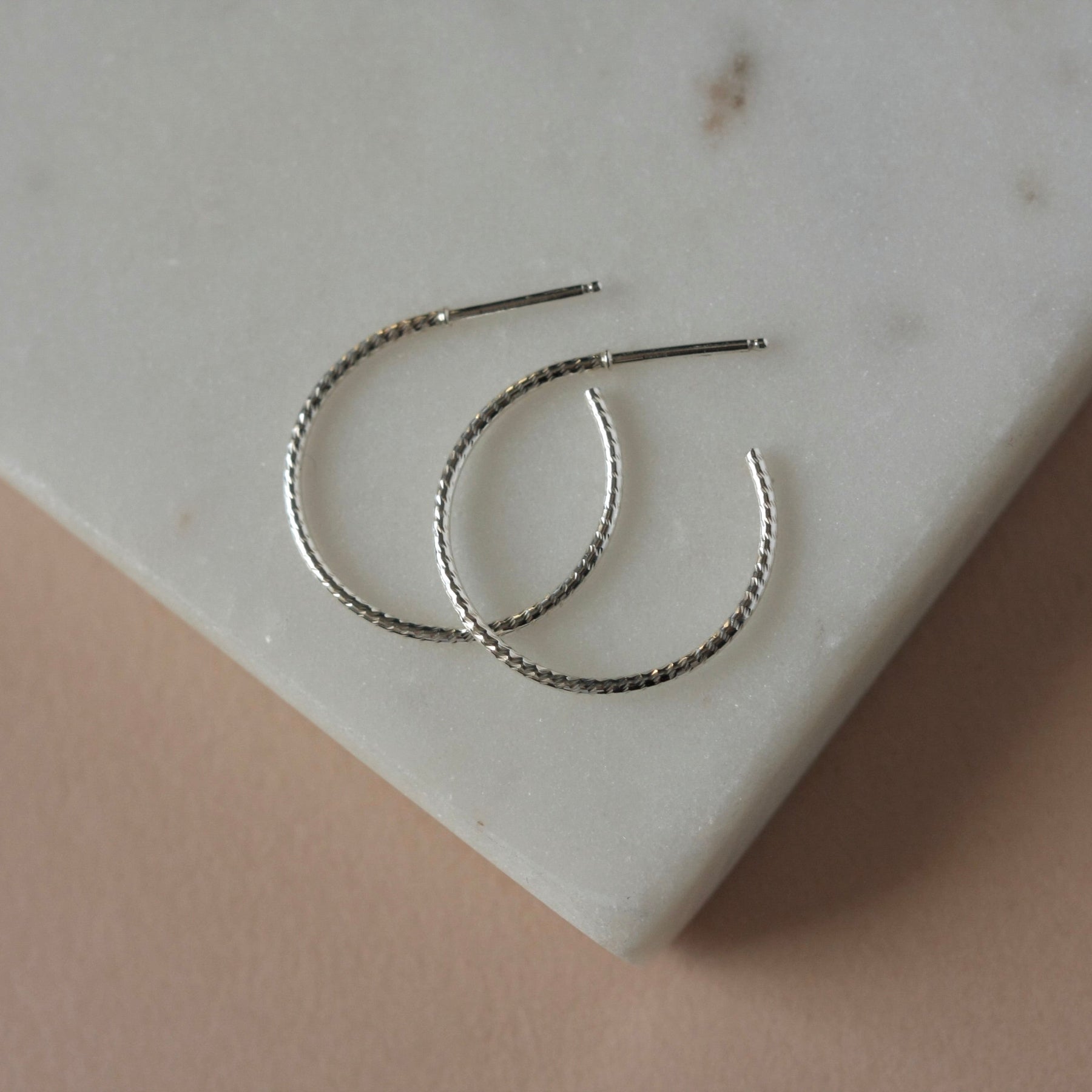 Thin Sterling Silver Hoops
