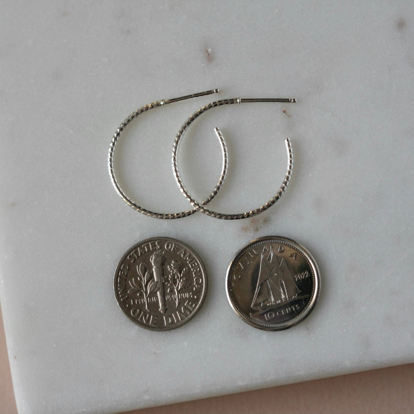 Thin Sterling Silver Hoops