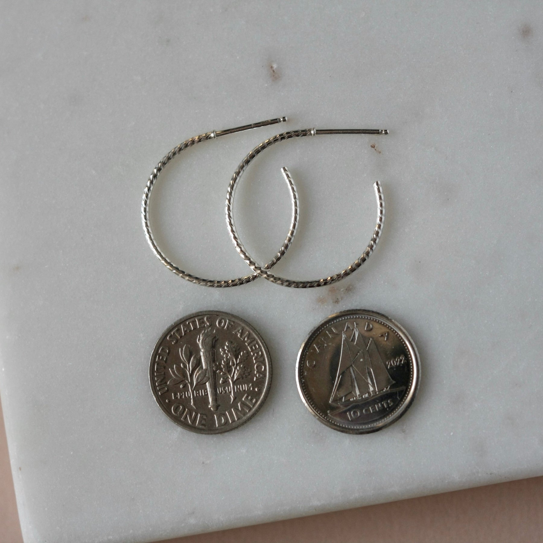 Thin Sterling Silver Hoops