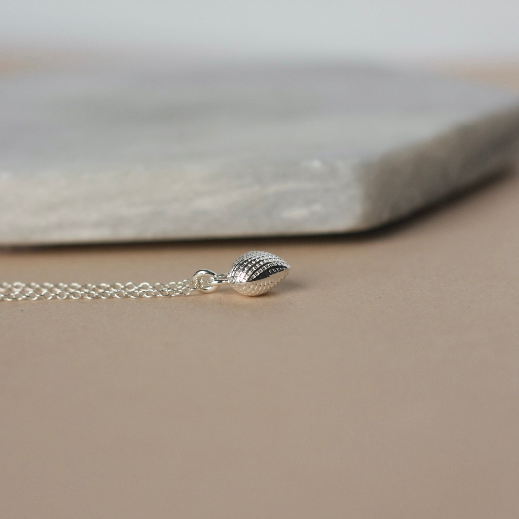 Small Sterling Silver Textured Heart Charm Necklace