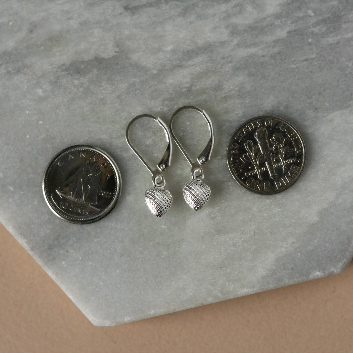 Sterling Silver Heart Dangle Earrings