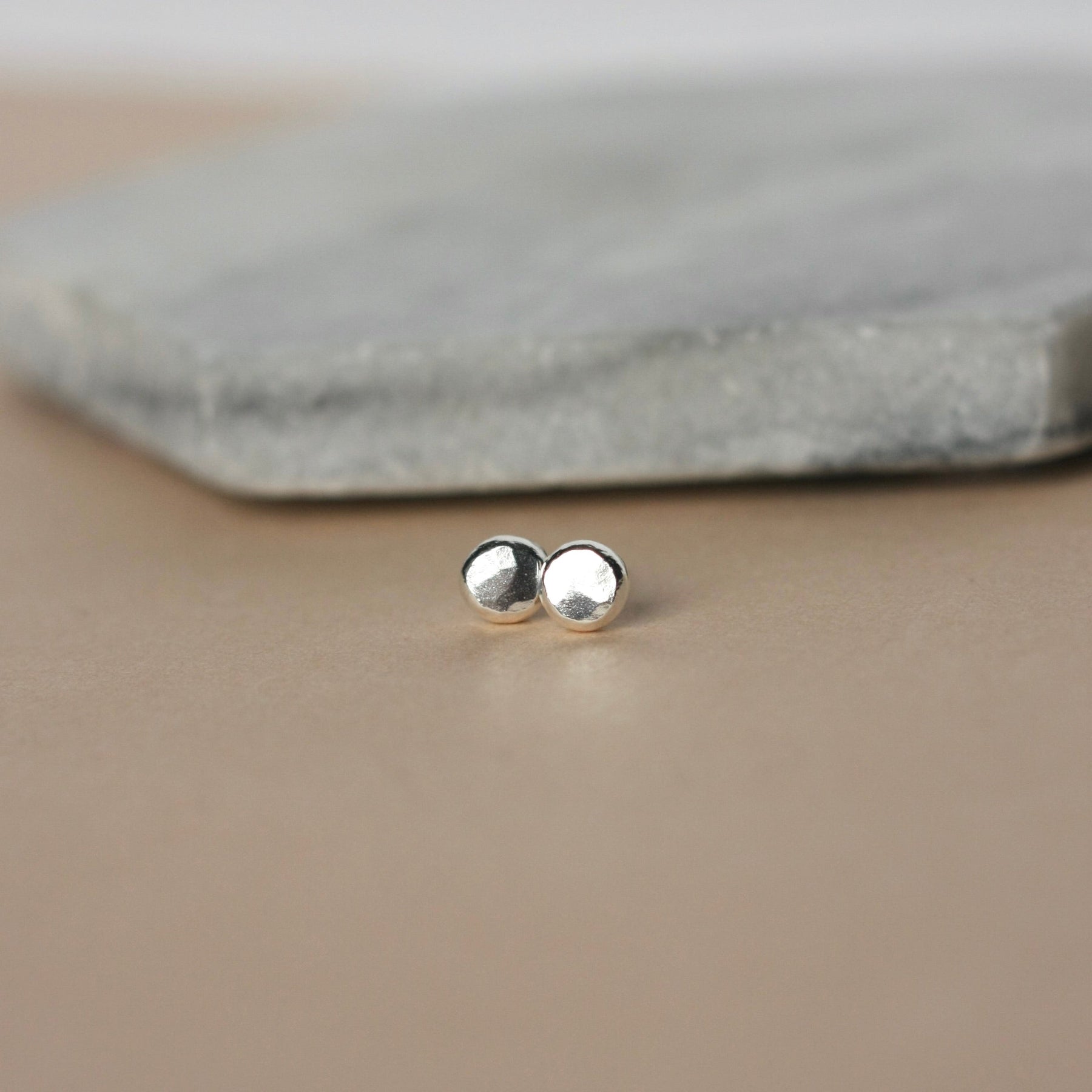 Small Fine Silver Pebble Studs