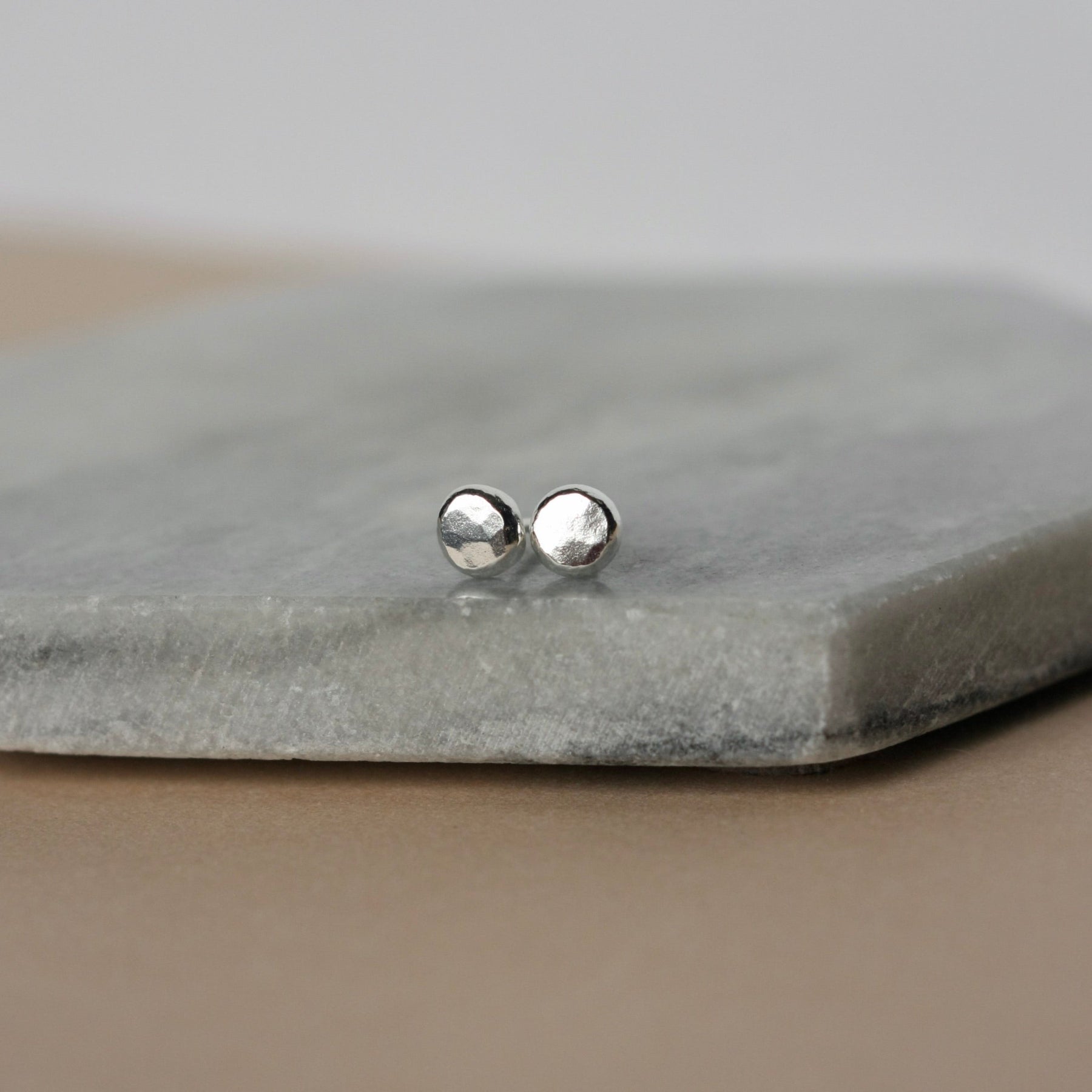 Small Fine Silver Pebble Studs