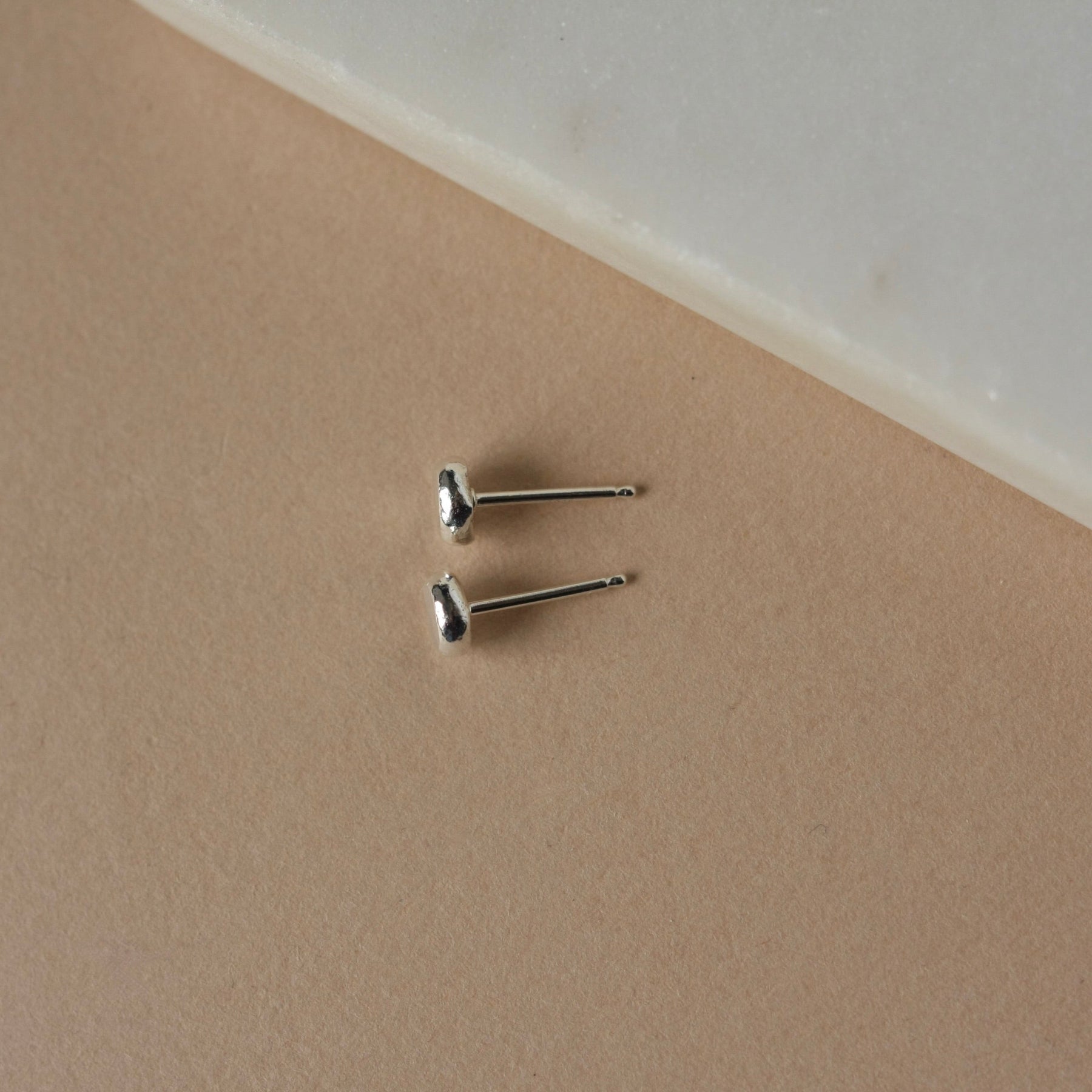 Small Fine Silver Pebble Studs