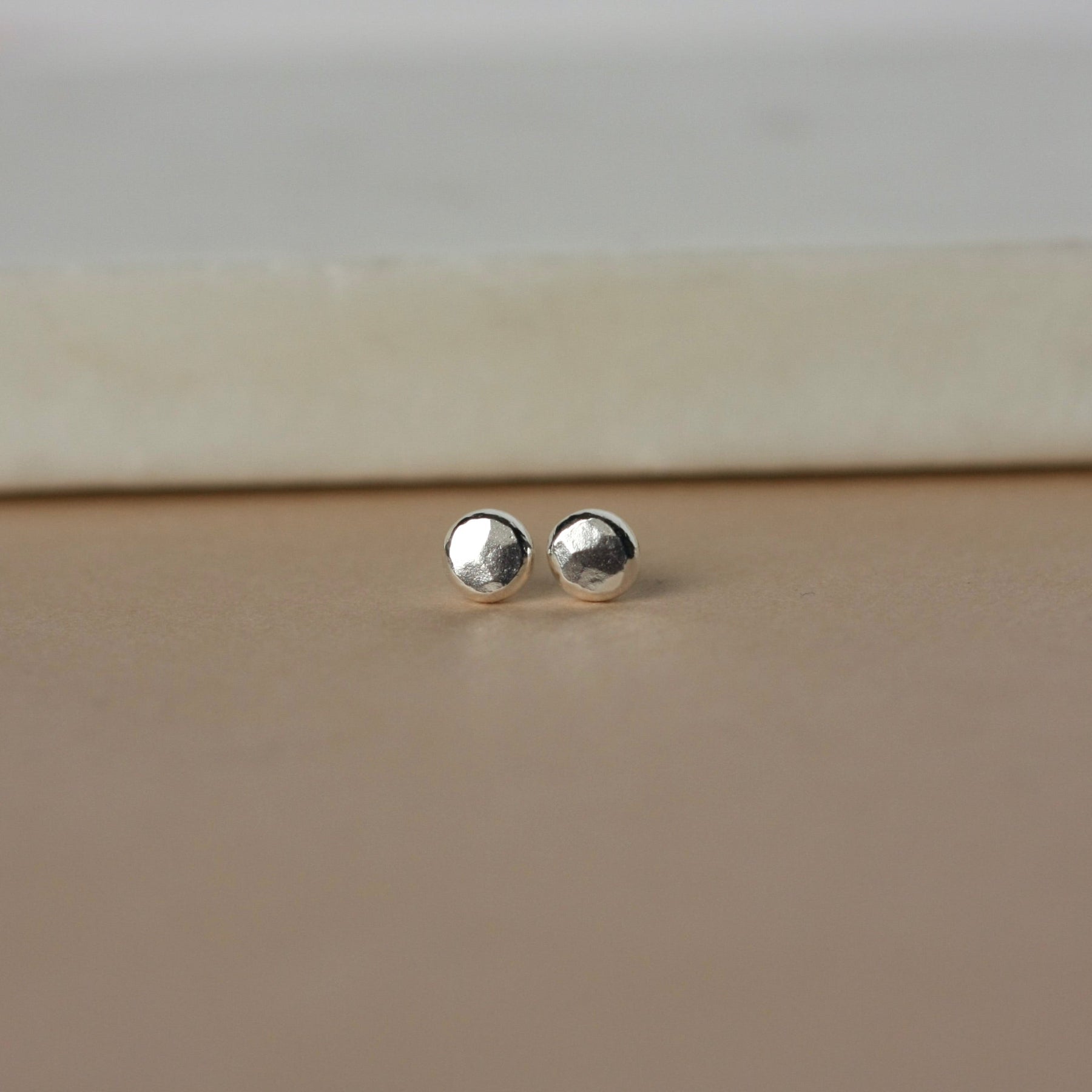 Small Fine Silver Pebble Studs