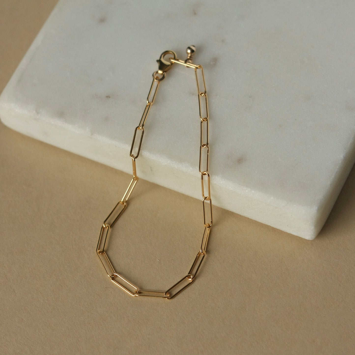 Gold Filled Paperclip Chain Bracelet