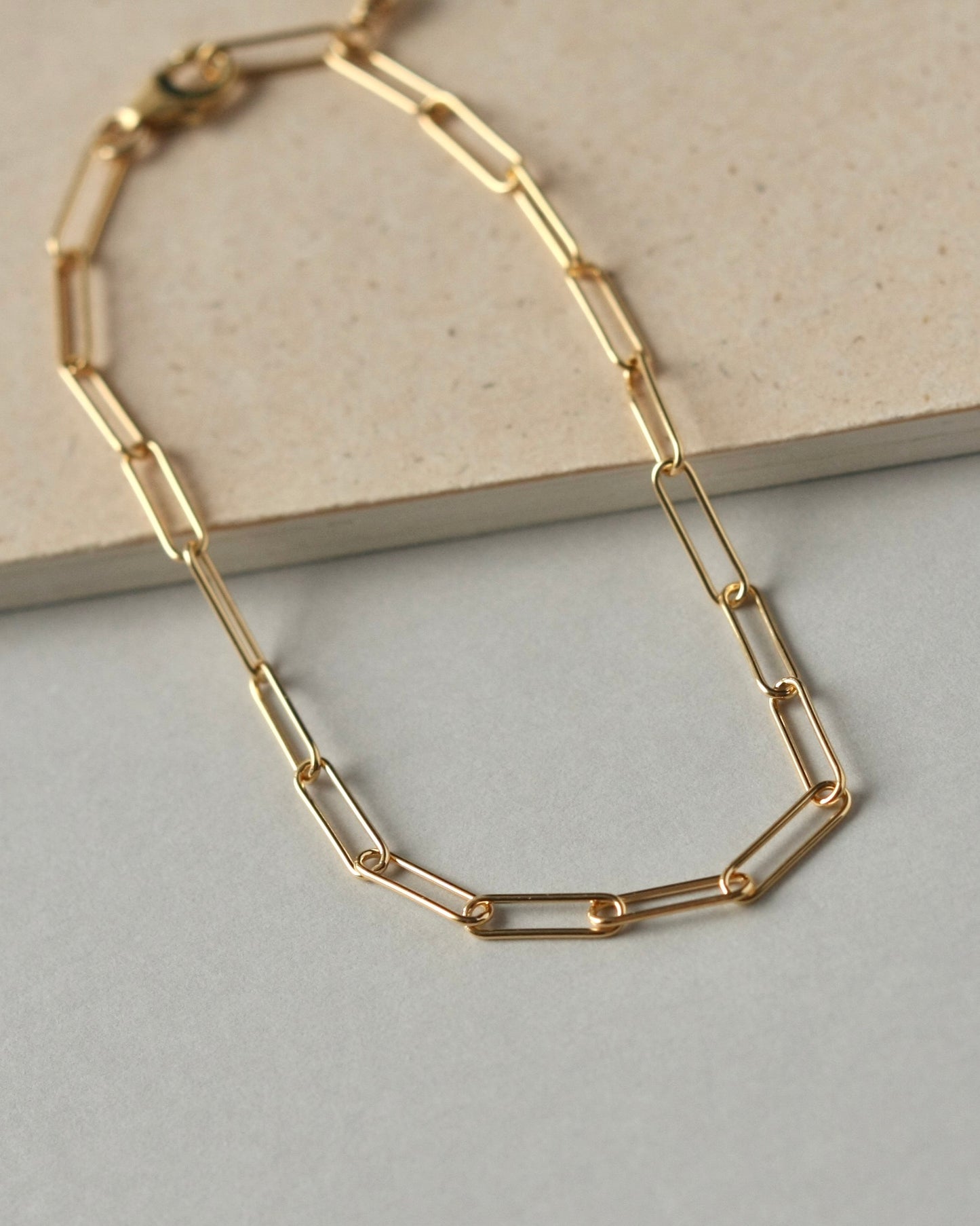 Gold Filled Paperclip Chain Bracelet