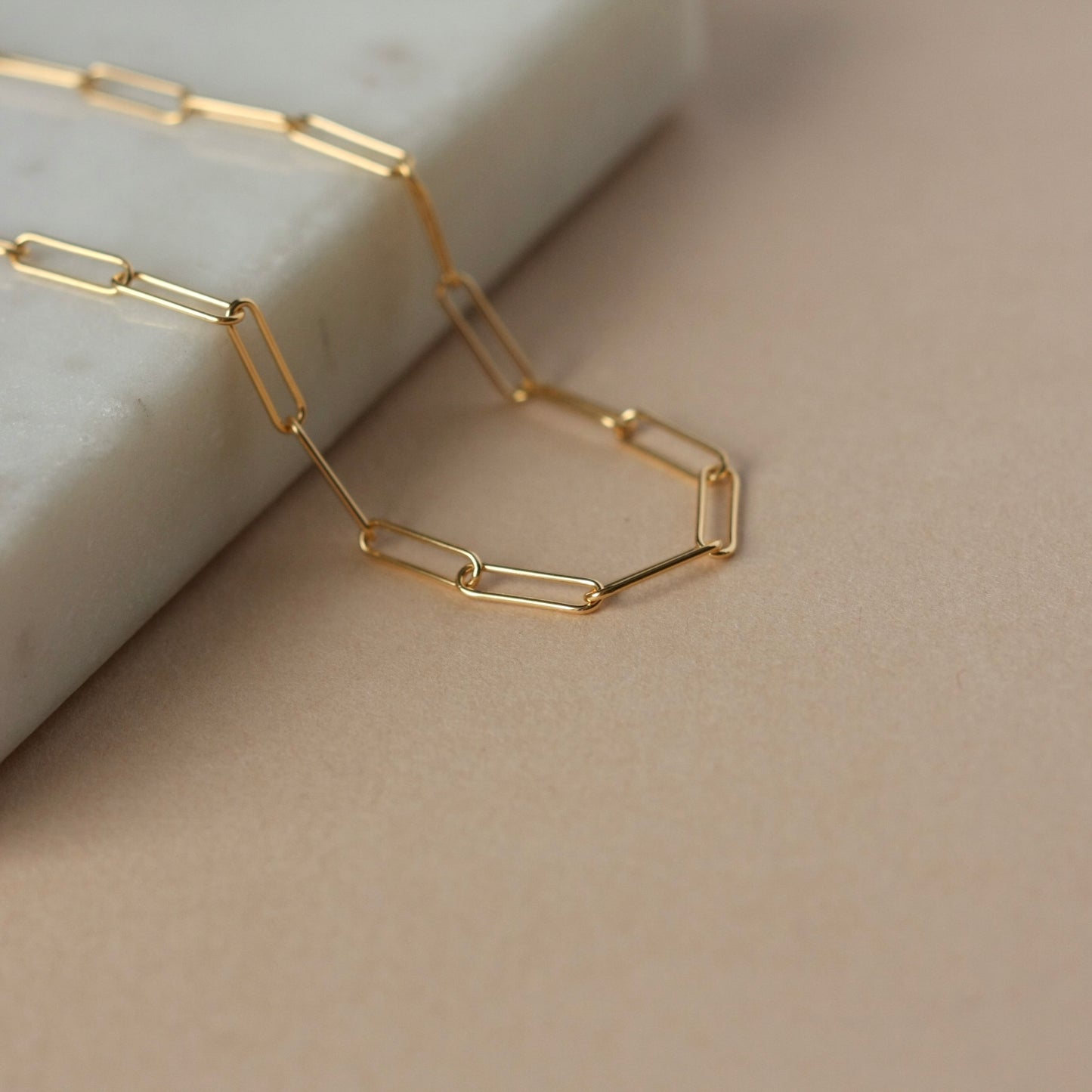 Gold Filled Paperclip Chain Bracelet