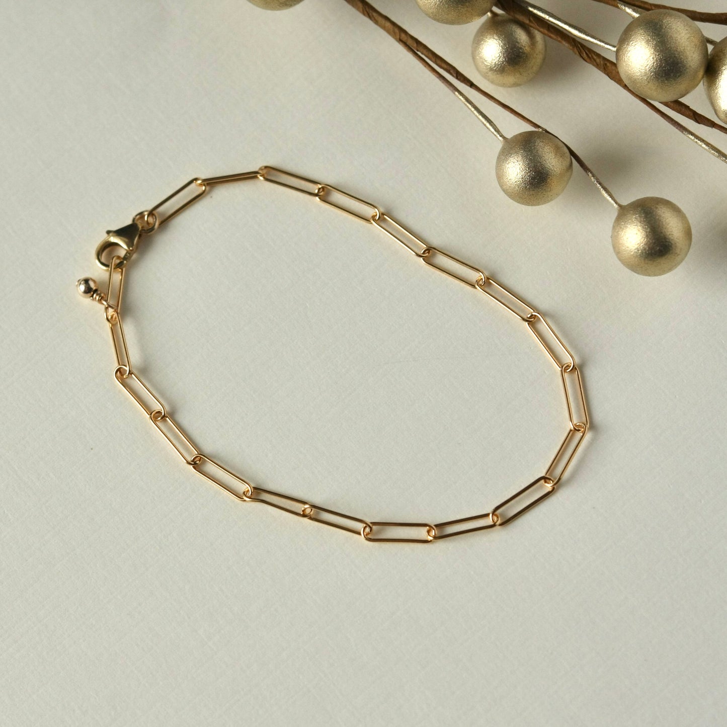 Gold Filled Paperclip Chain Bracelet