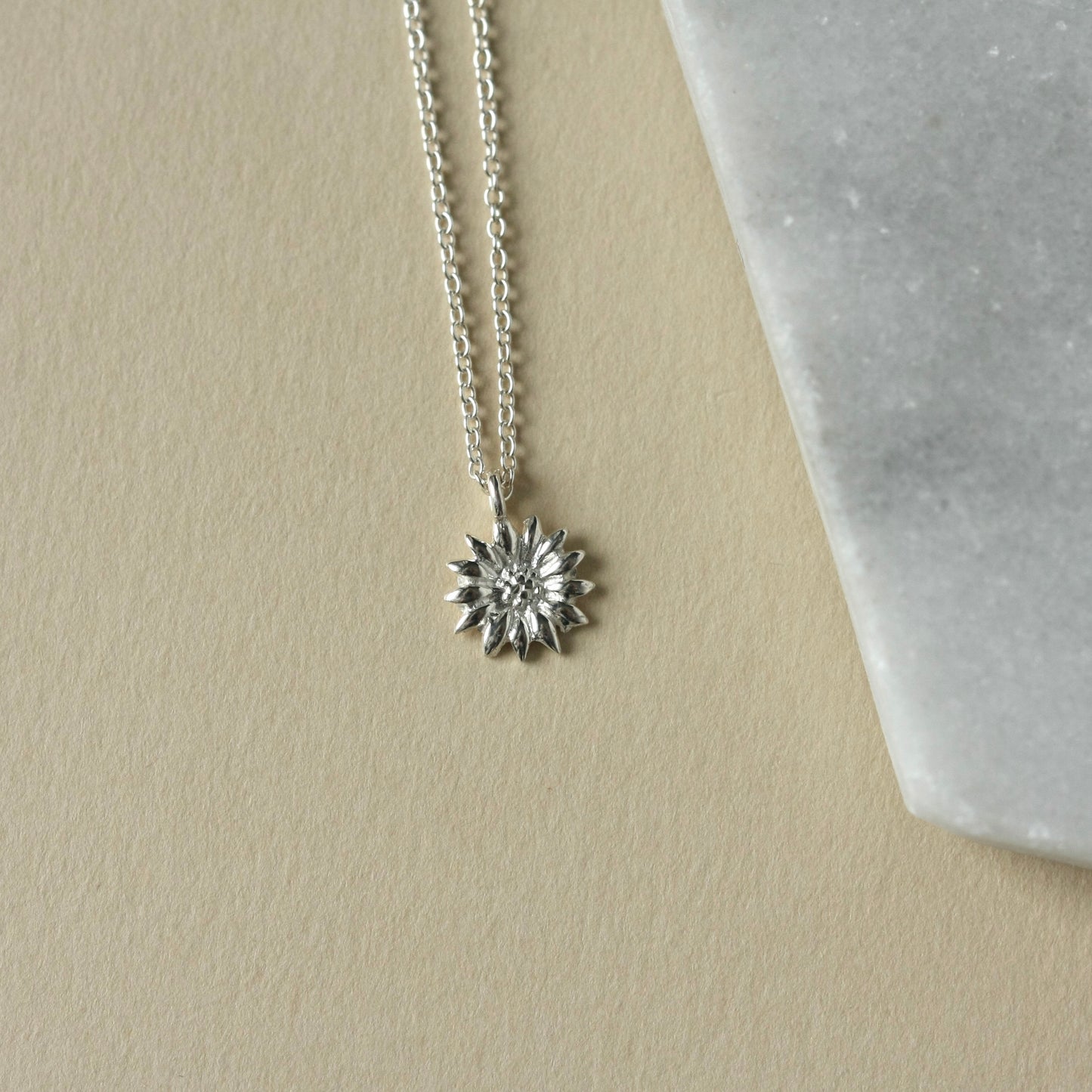 Sterling Silver Sunflower Necklace