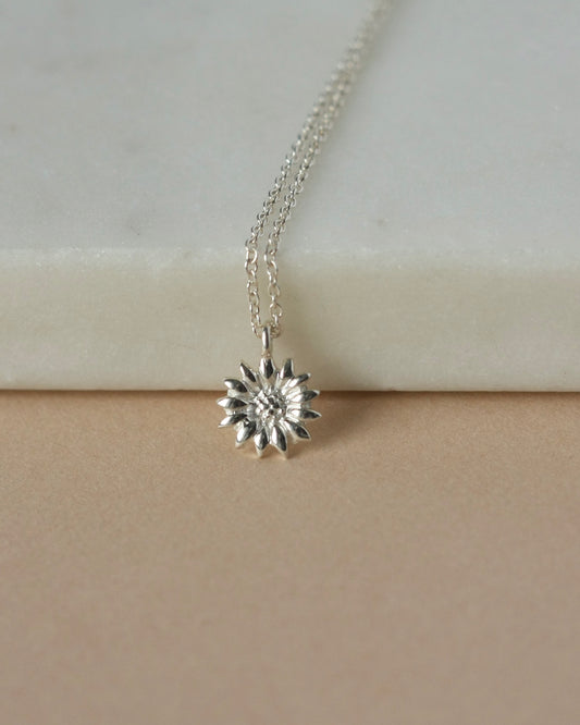 Sterling Silver Sunflower Necklace
