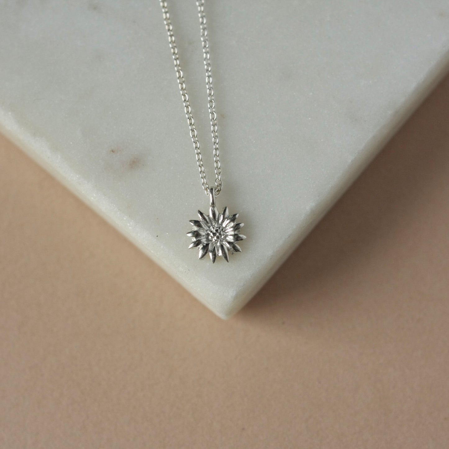 Sterling Silver Sunflower Necklace