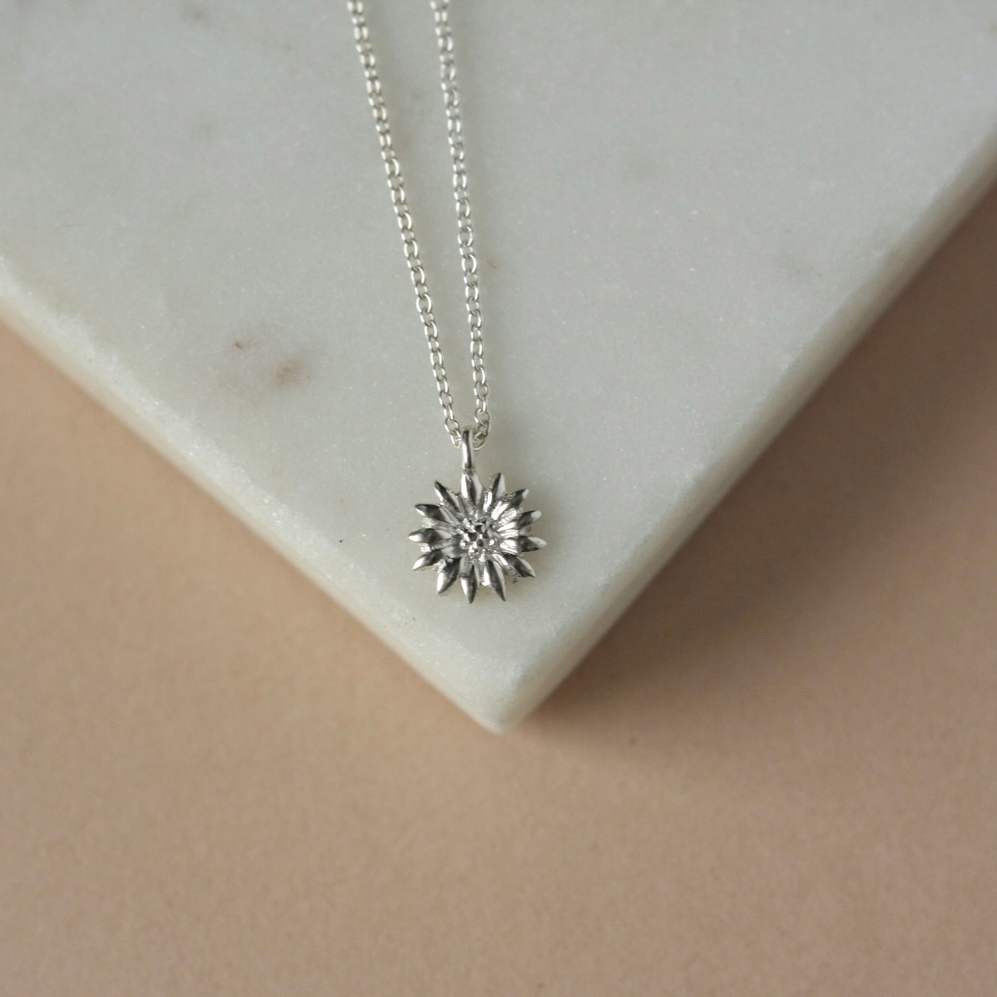 Sterling Silver Sunflower Necklace