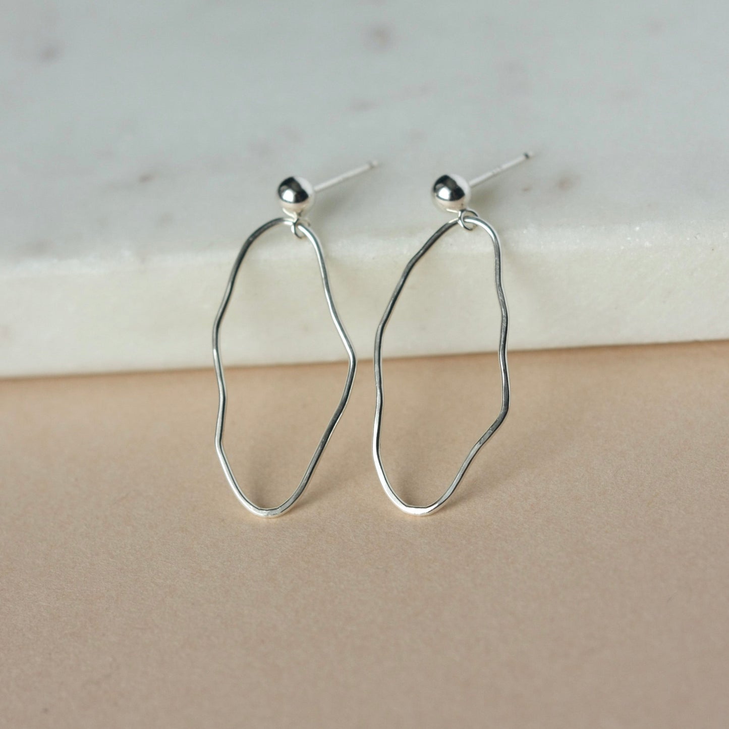 Sterling Silver Irregular Ball Post Earrings