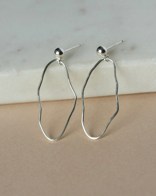 Sterling Silver Irregular Ball Post Earrings