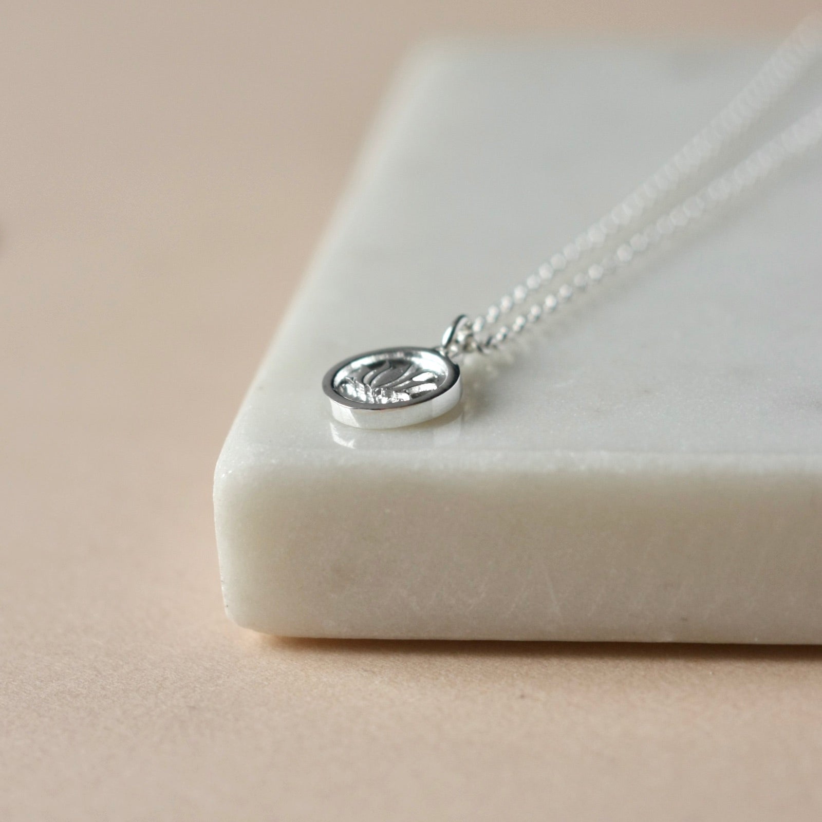 Silver Lotus Charm Necklace