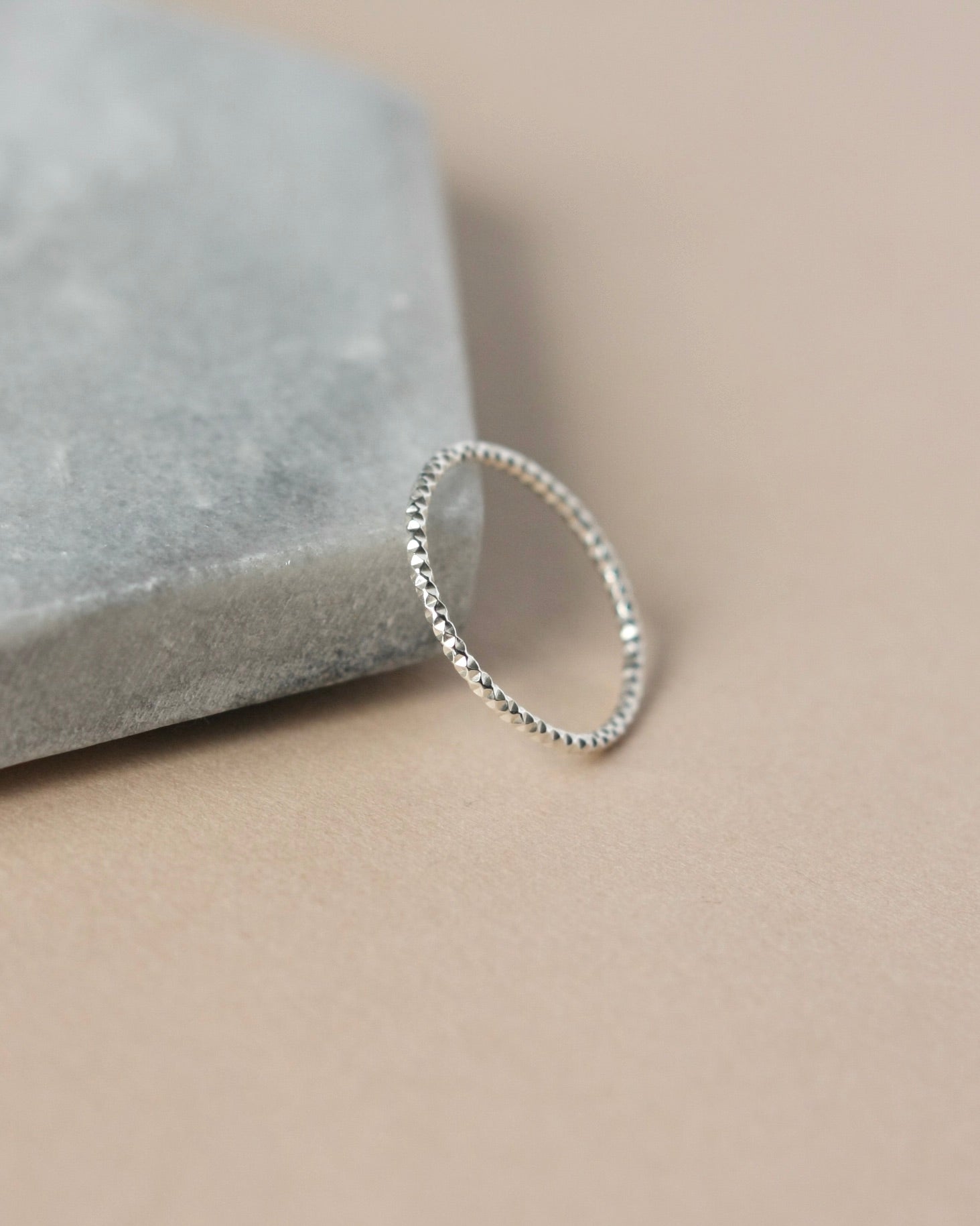 Dainty Sparkly Silver Stacking Ring