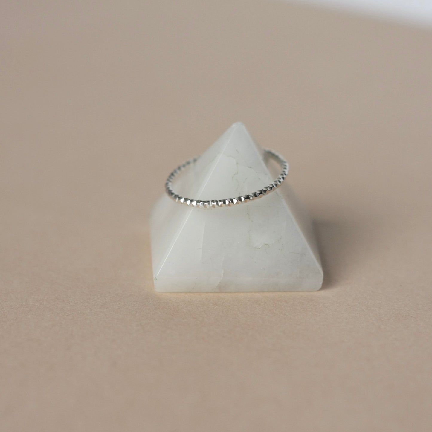 Dainty Sparkly Silver Stacking Ring