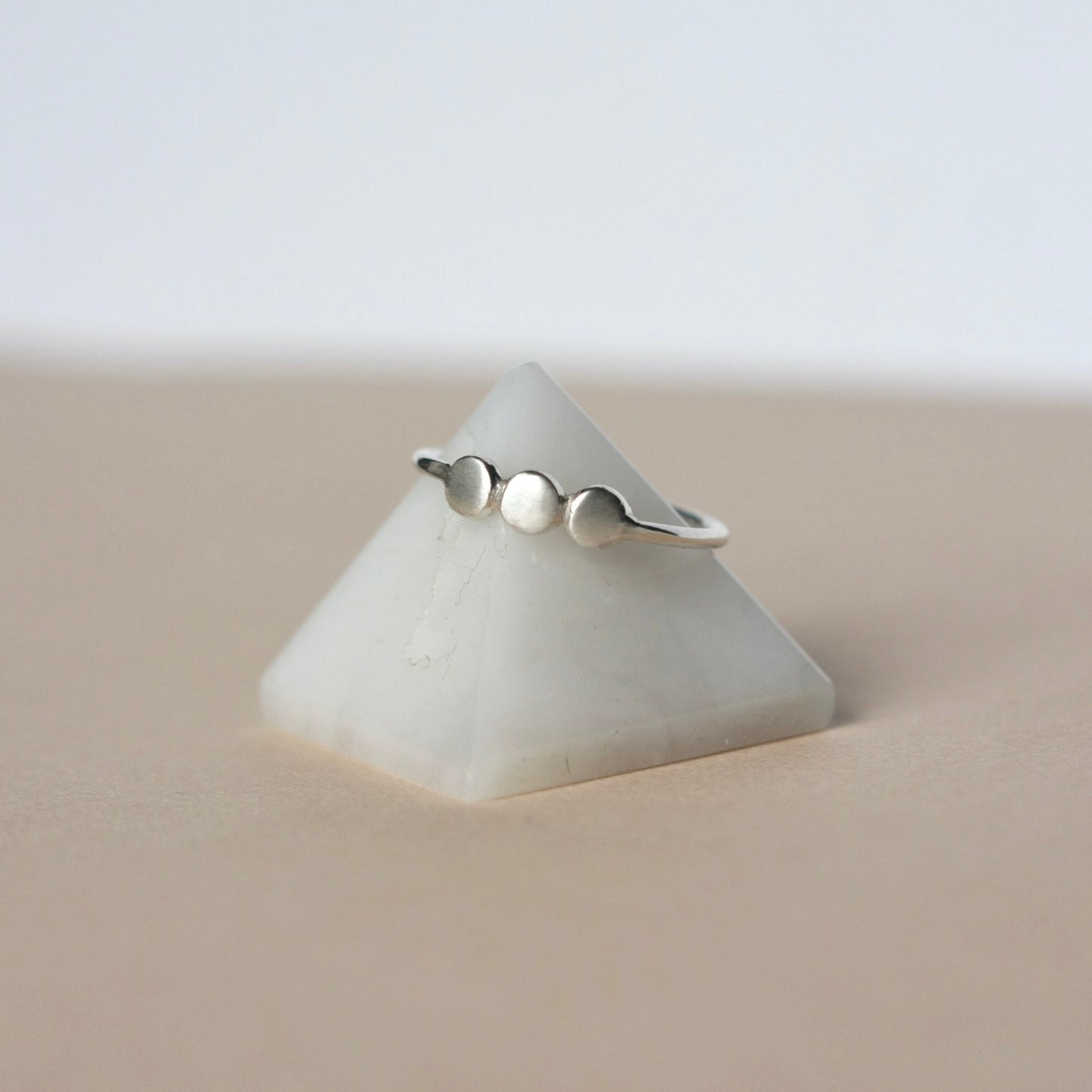 Sterling Silver Three Pebble Ring