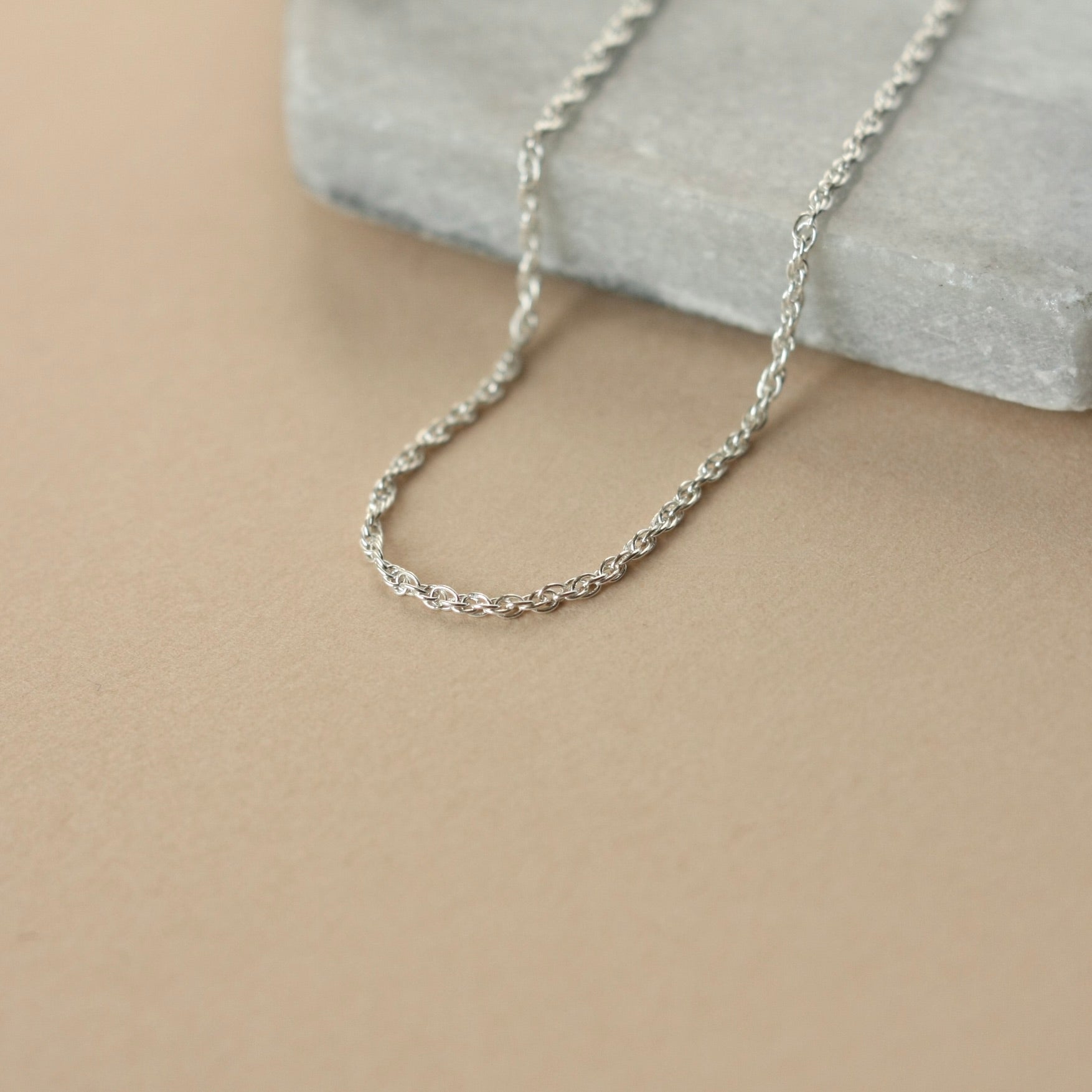 Sterling Silver Rope Chain Necklace