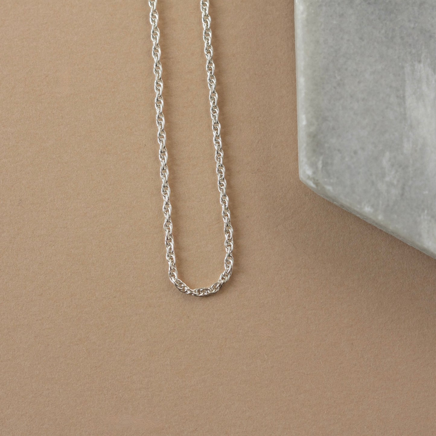 Sterling Silver Rope Chain Necklace